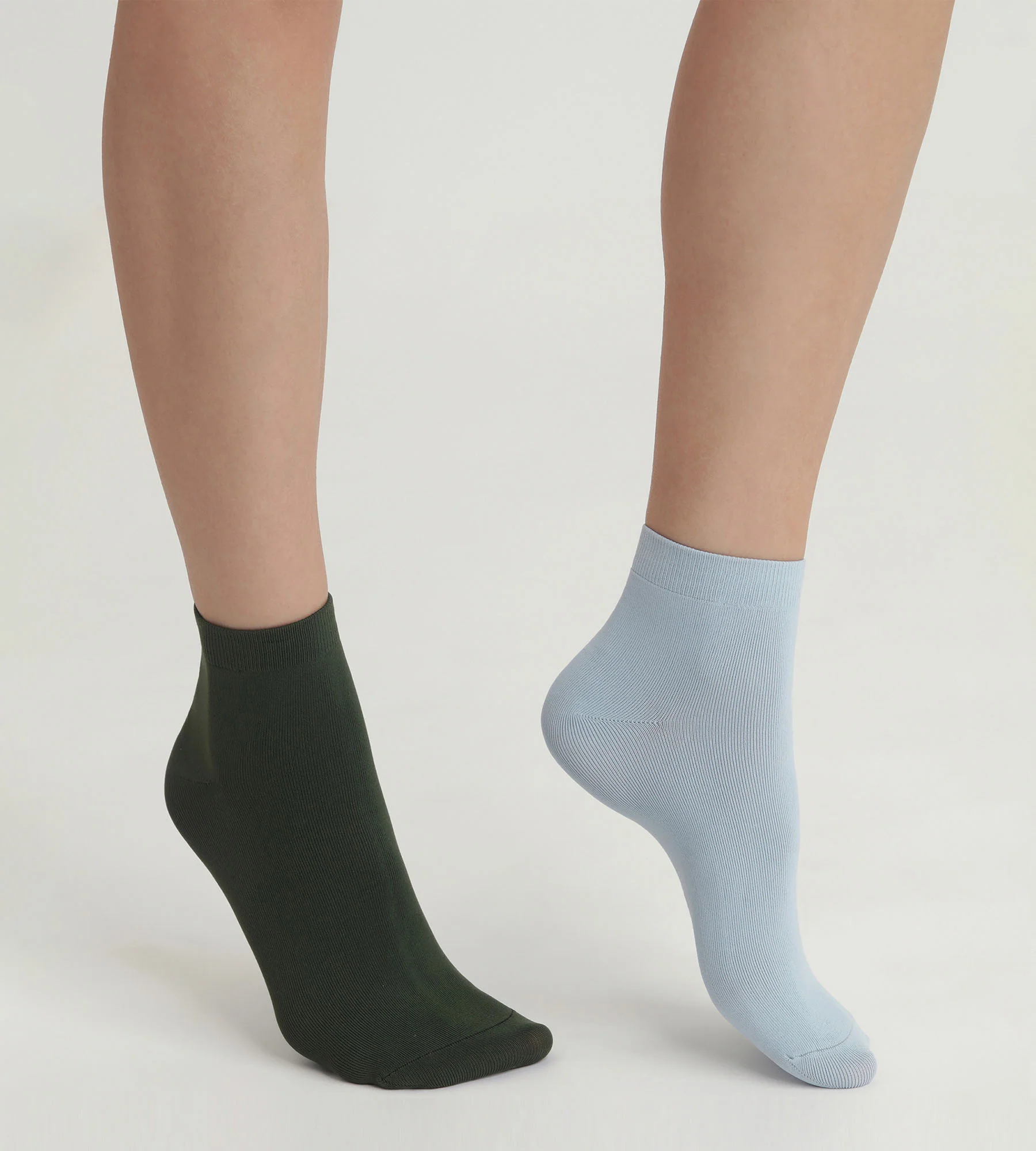 Lot de 2 paires de chaussettes femme Vert Bleu Skin