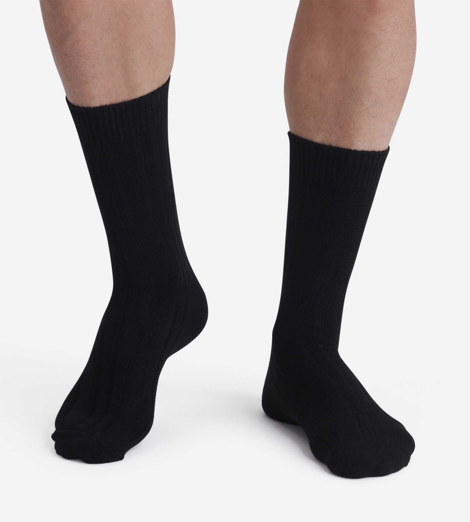 Lot de 2 paires de chaussettes homme Noir Bambou