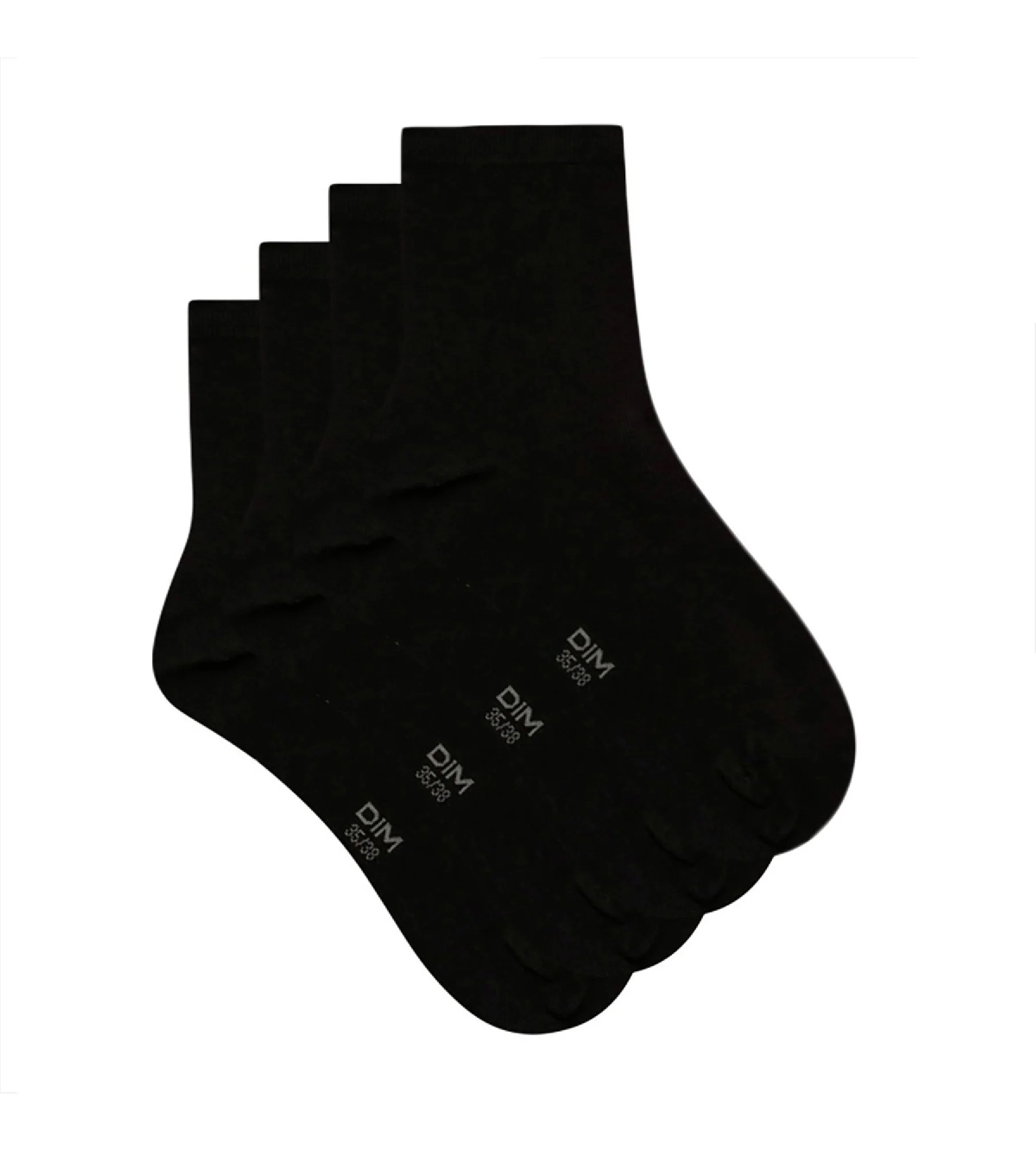 Lot de 2 paires de chaussettes noires Femme Pur Coton - Image 2