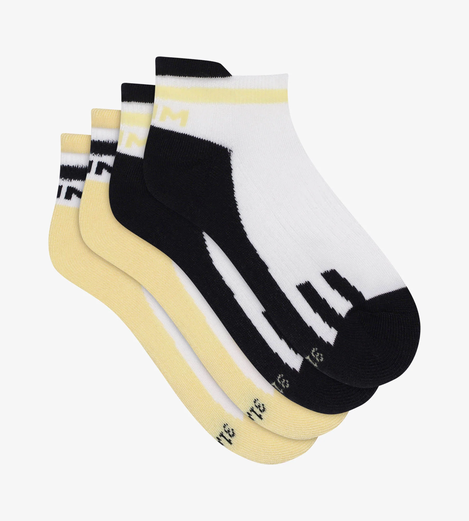 Lot de 2 paires de chaussettes unisexe retro Marine Jaune Dim Sport - Image 2