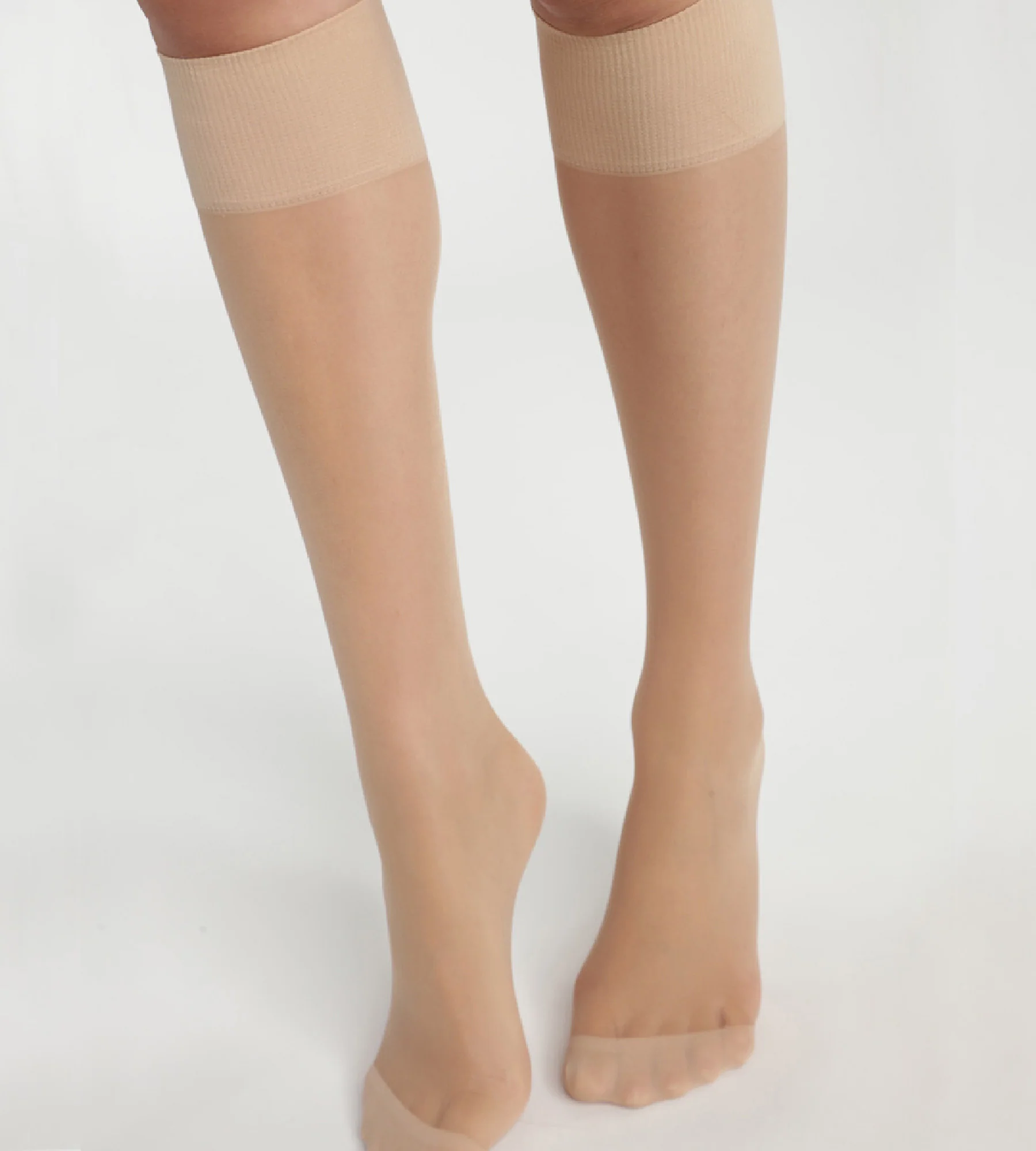 Lot de 2 paires de mi-bas en voile Lycra renforcé Beige Ultra Resist - Image 3