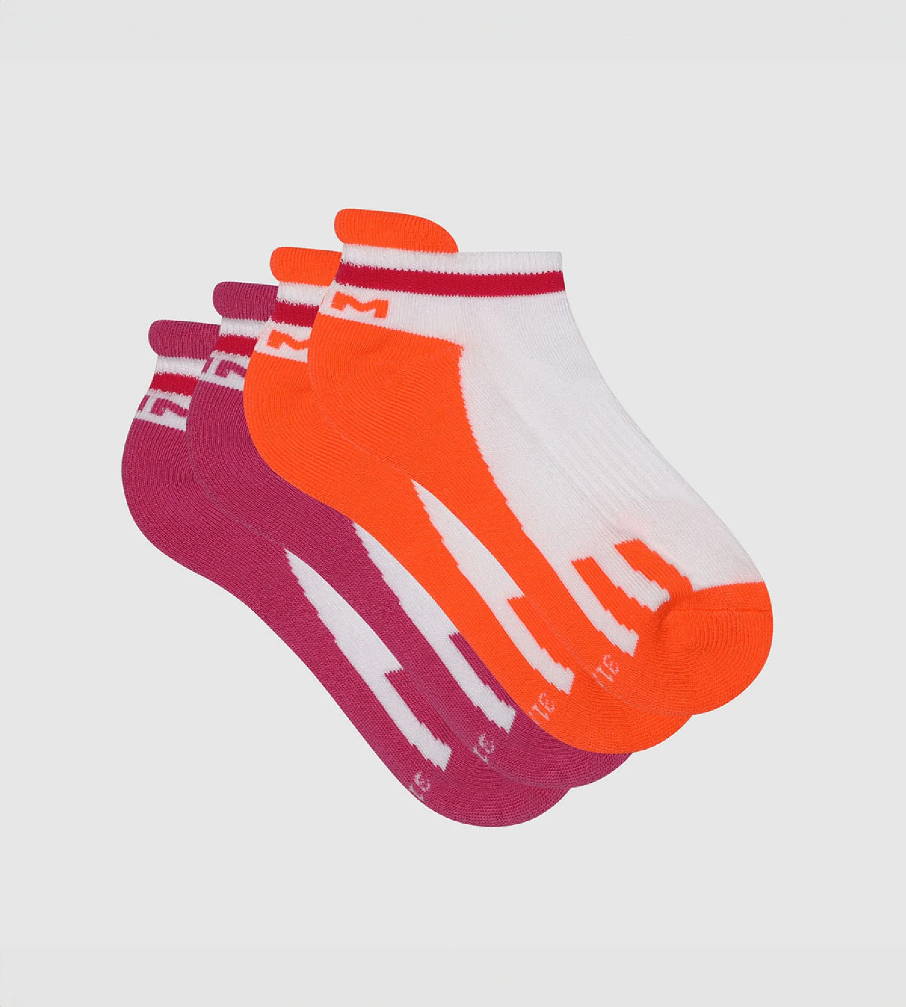 Lot de 2 paires de socquettes enfant rétro Rose Corail Dim Sport - Image 2