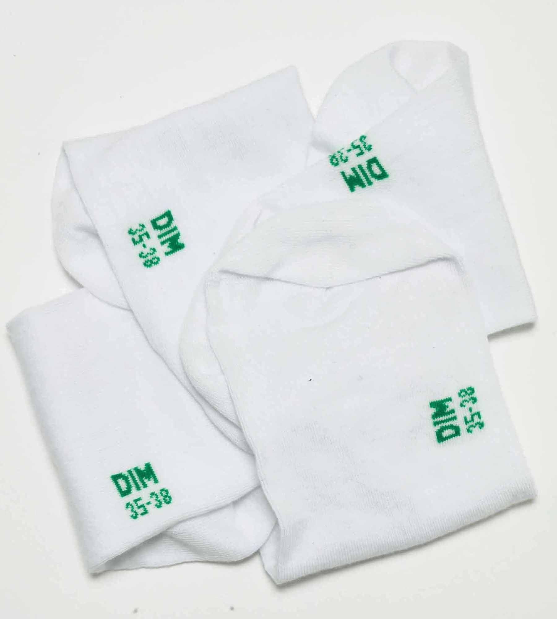 Lot de 2 paires de socquettes femme en coton bio Blanc Dim Good - Image 3