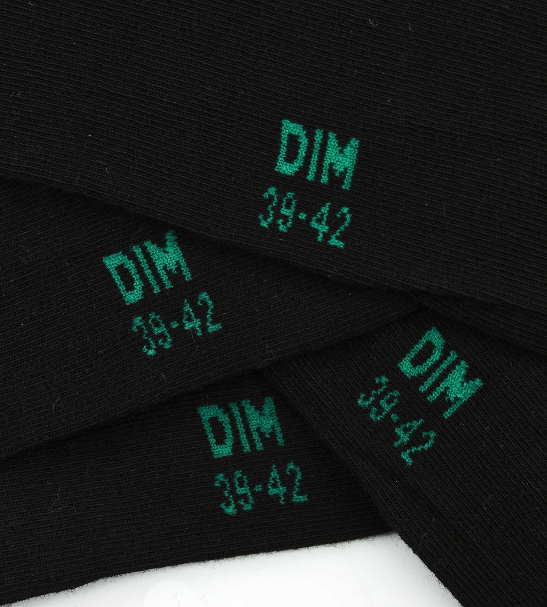 Lot de 2 paires de socquettes homme en coton bio Noir Dim Good - Image 3