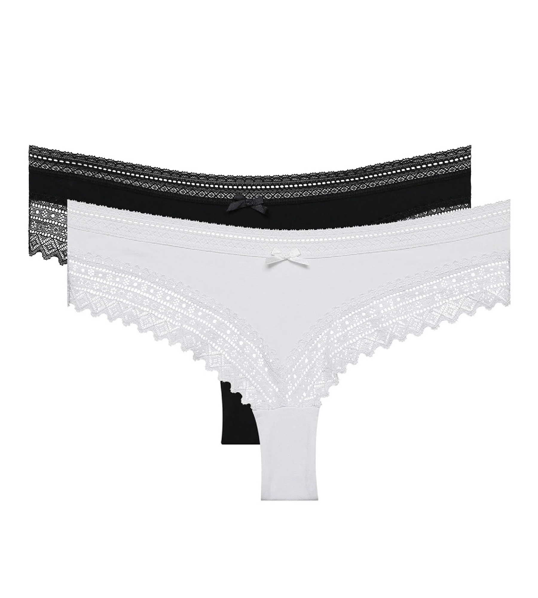 Lot de 2 shortys noir et blanc Sexy Fashion coton dentelle - Image 5