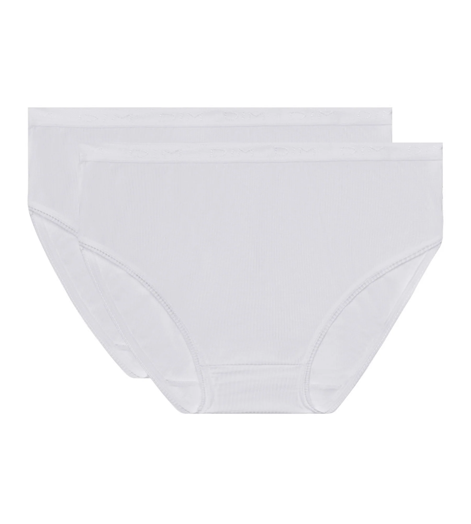 Lot de 2 slips blancs Femme Pur Coton taille haute - Image 5