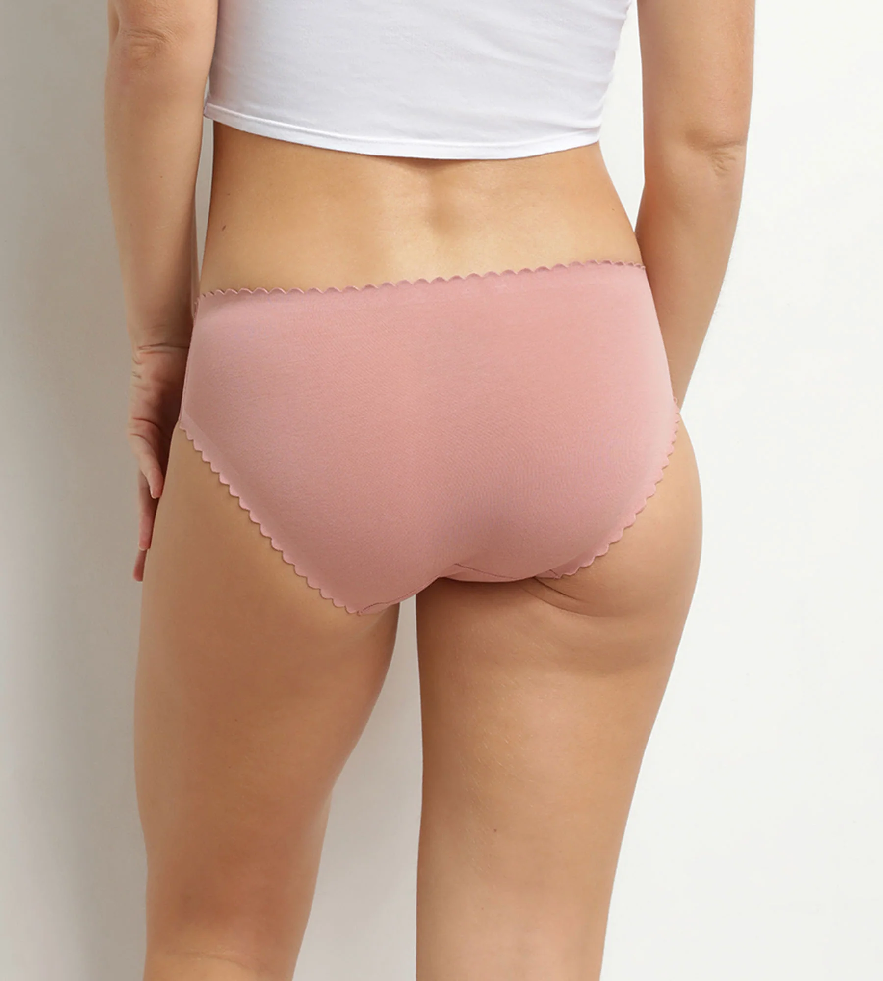 Lot de 2 slips femme coton stretch Marron Rose Body Touch - Image 2