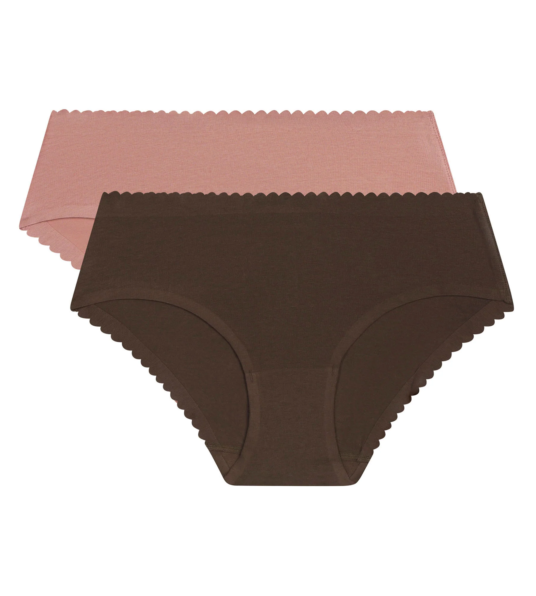 Lot de 2 slips femme coton stretch Marron Rose Body Touch - Image 5