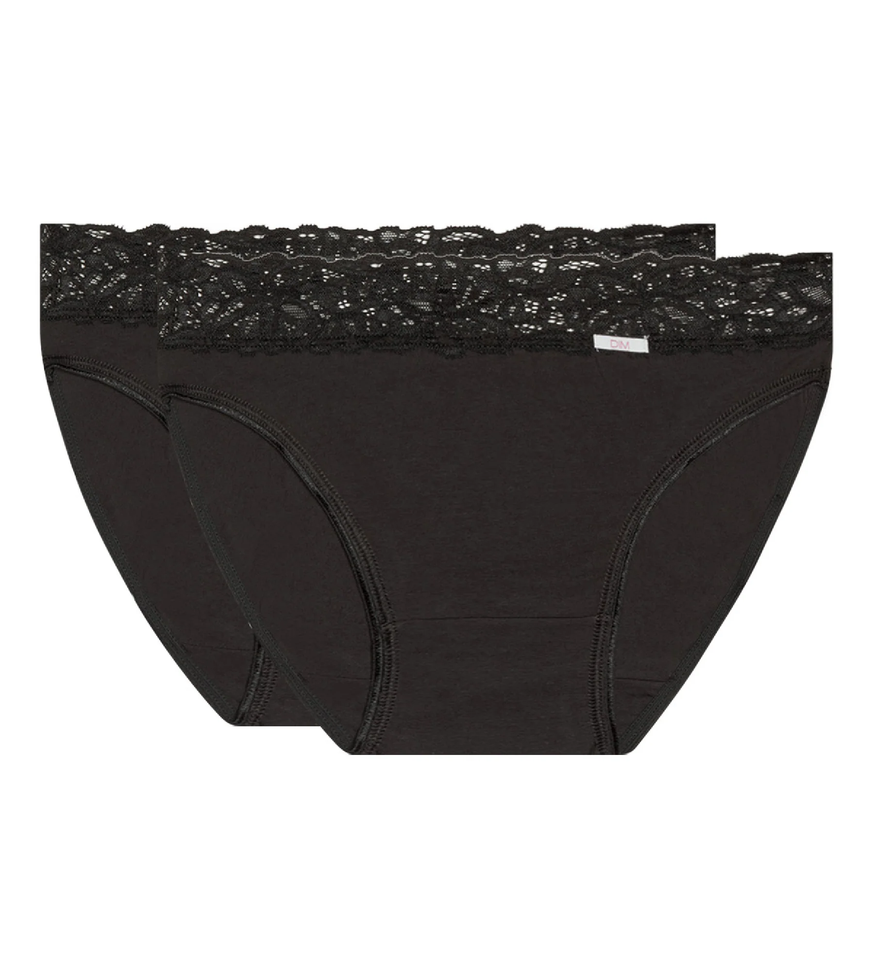 Lot de 2 slips noirs Coton Plus Féminine forme midi - Image 5