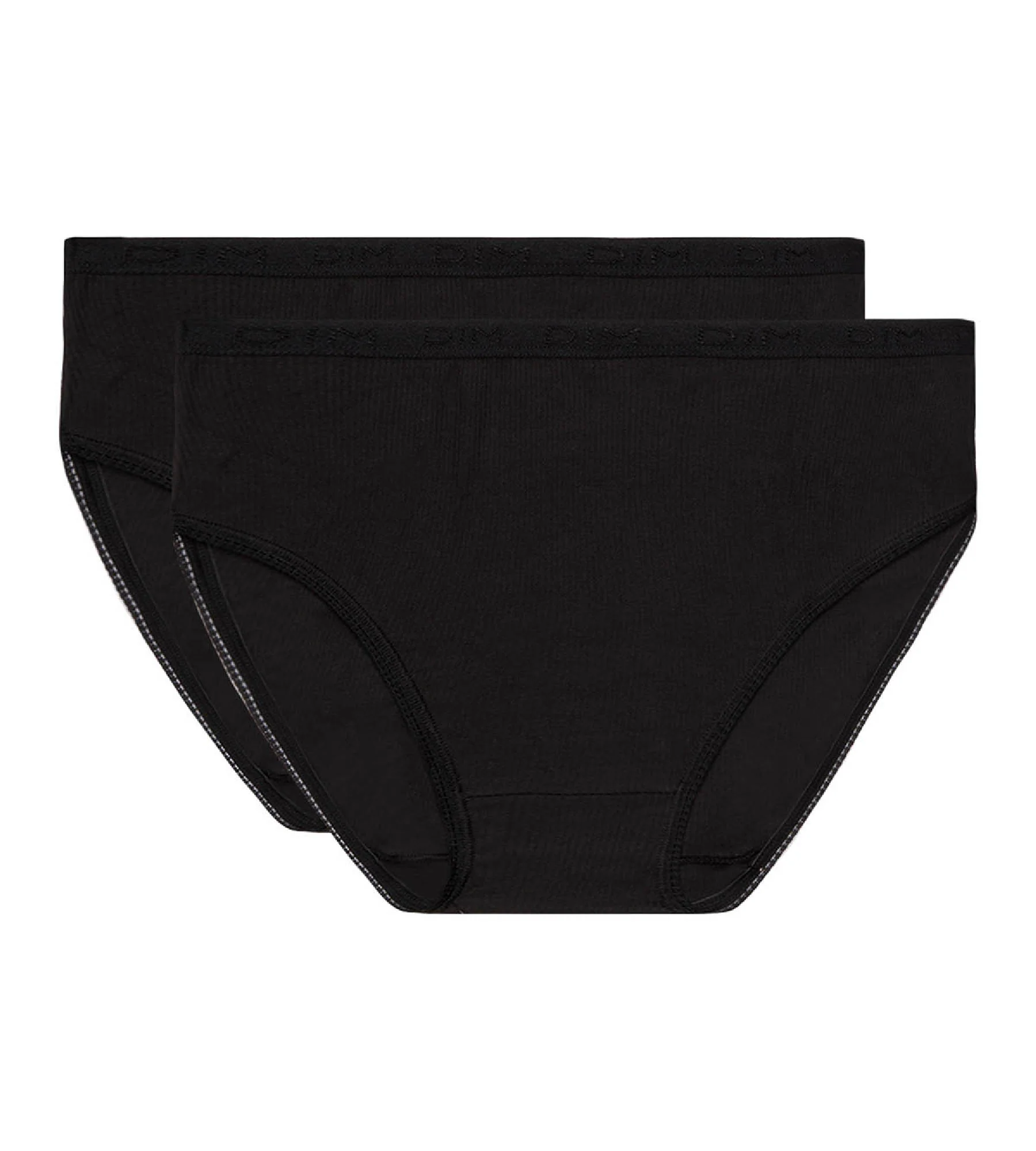 Lot de 2 slips noirs Femme Pur Coton taille haute - Image 5