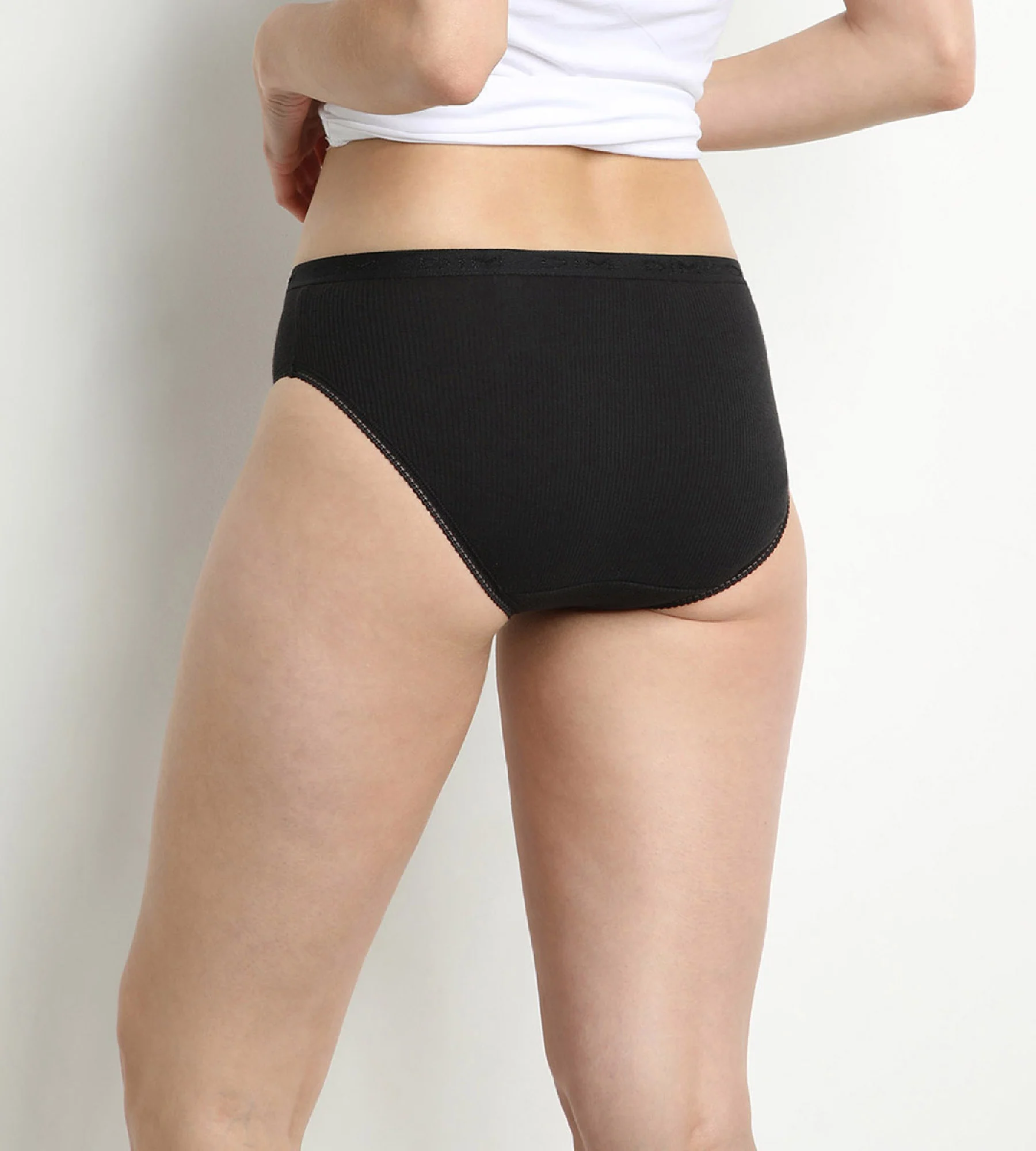 Lot de 2 slips noirs midi Femme Pur Coton - Image 2