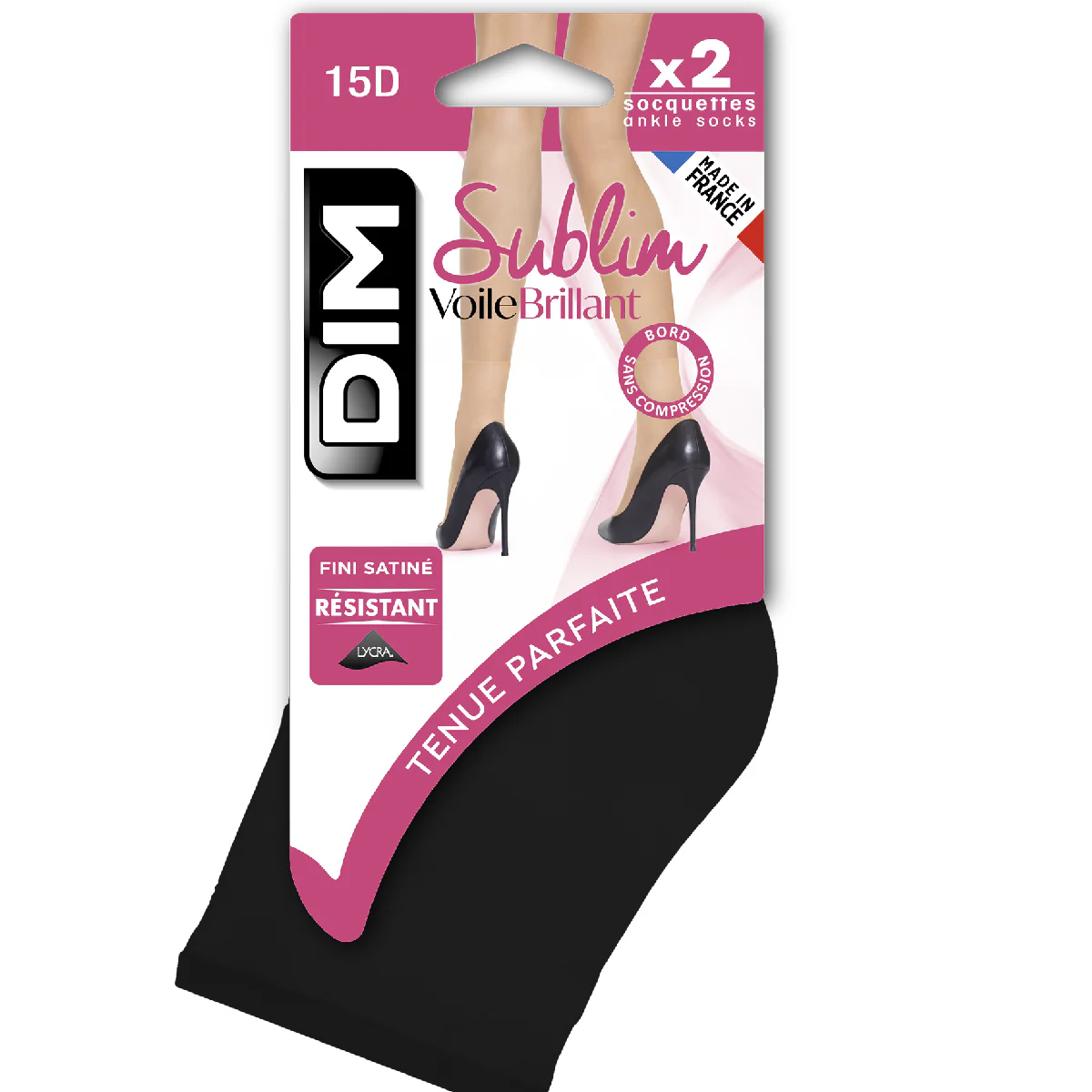 Lot de 2 socquettes noires irisées Sublim 14D - Image 2