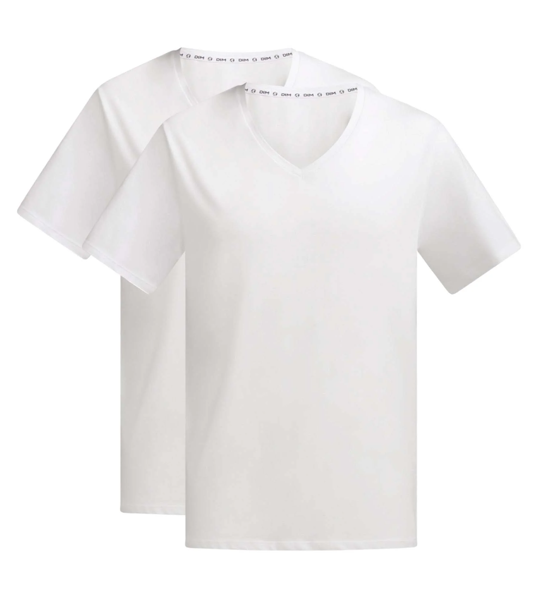 Lot de 2 t-shirts homme en coton bio Blanc à col V Dim Good - Image 5
