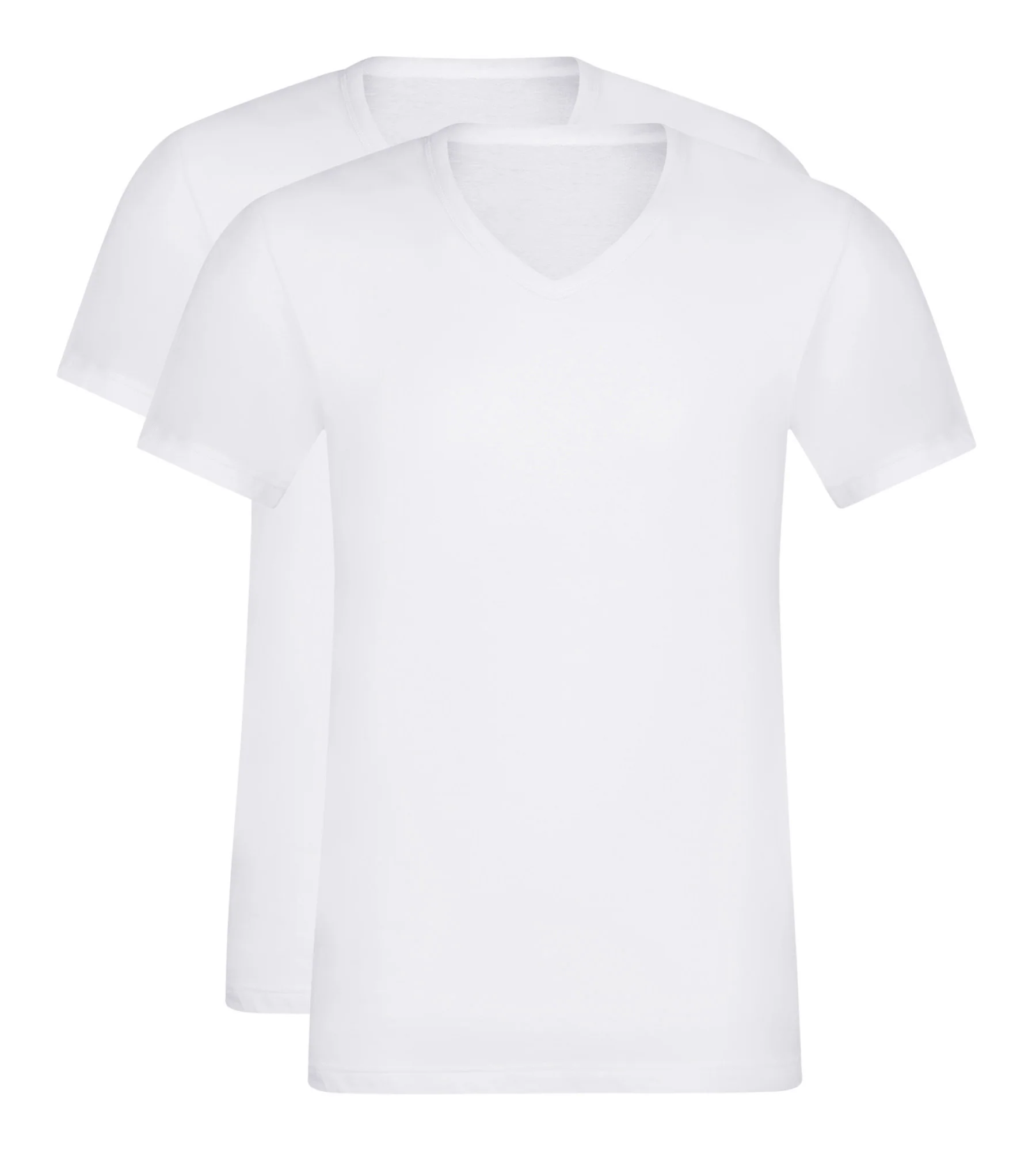 Lot de 2 t-shirts homme en coton blanc à col en V EcoDim - Image 3