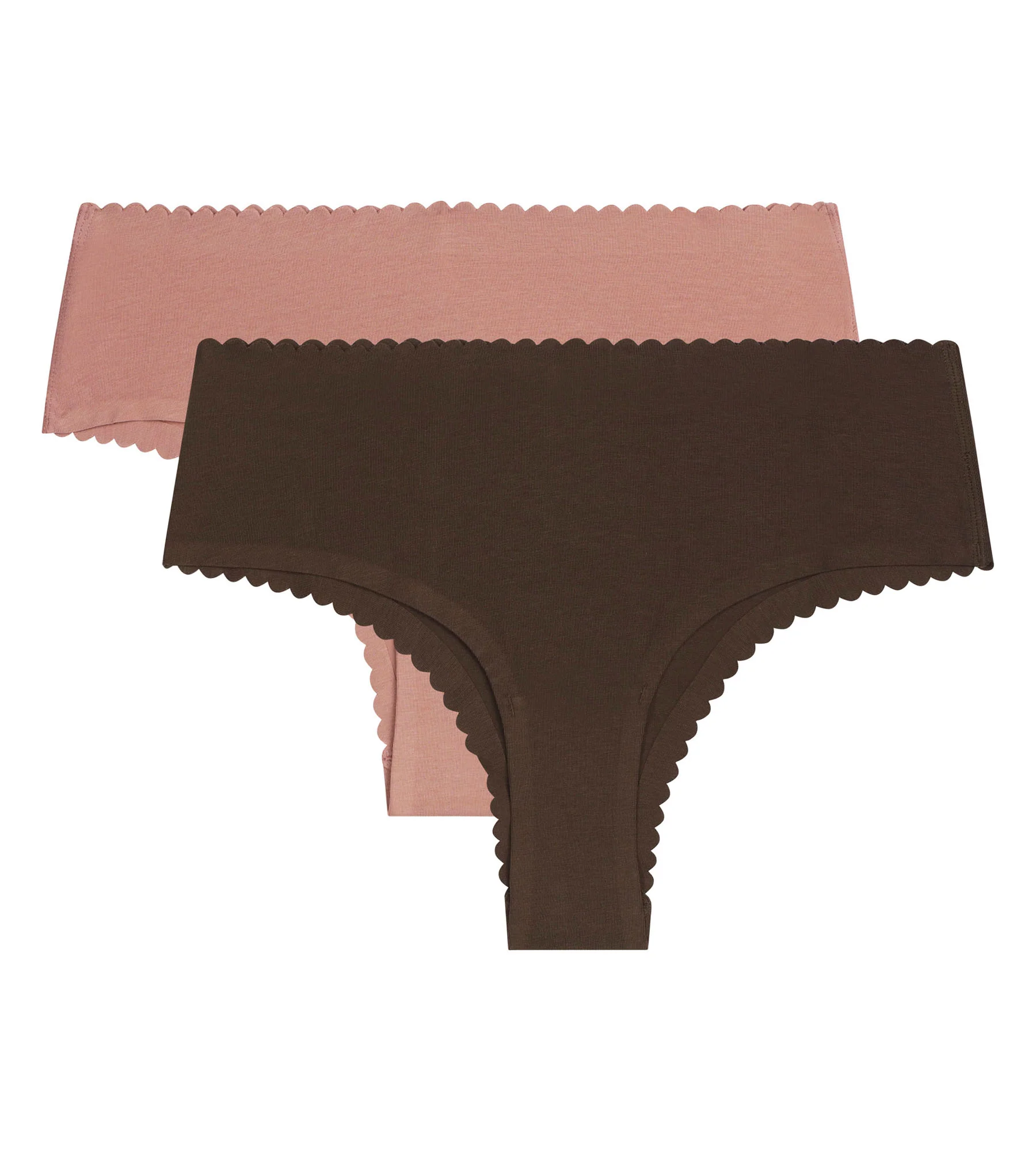 Lot de 2 tangas Body Touch en coton Dim chocolat et rose pourdré - Image 5