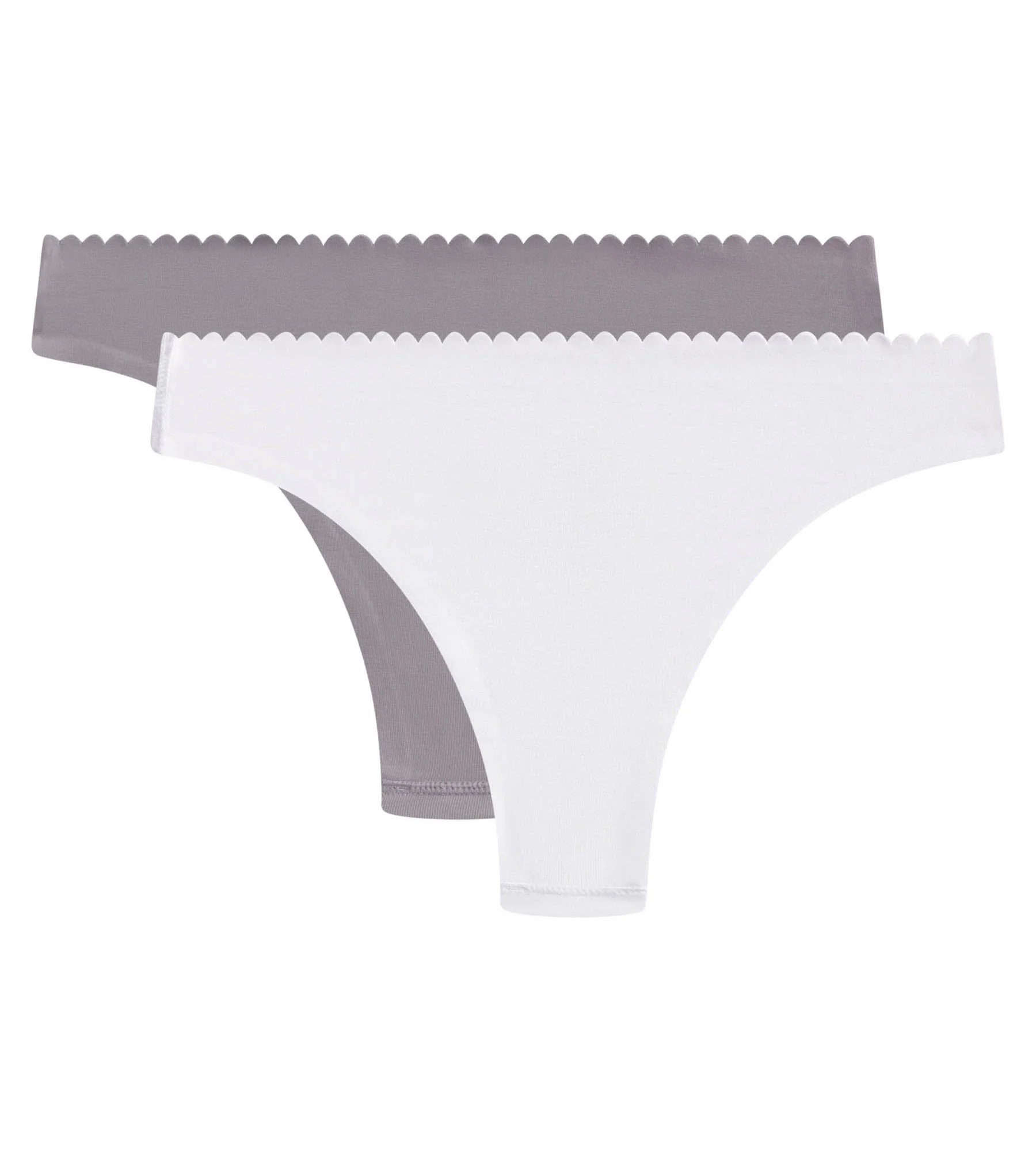 Lot de 2 tangas femme Gris et Blanc Body Touch Easy - Image 5