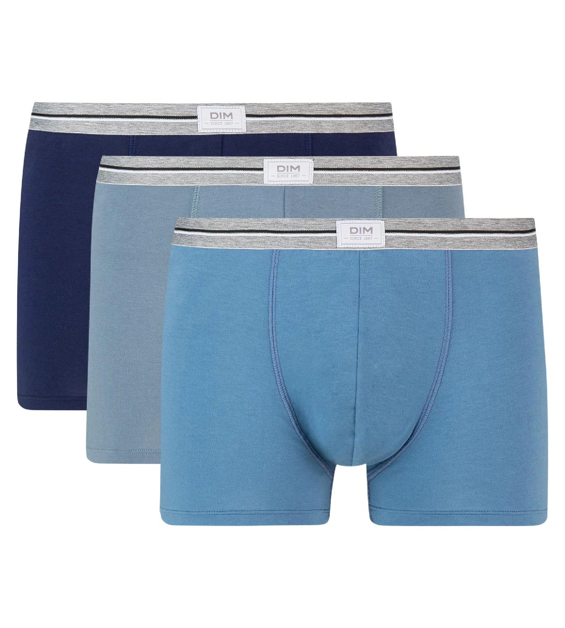 Lot de 3 boxers bleu jean gris en coton stretch résistant Ultra Resist - Image 2