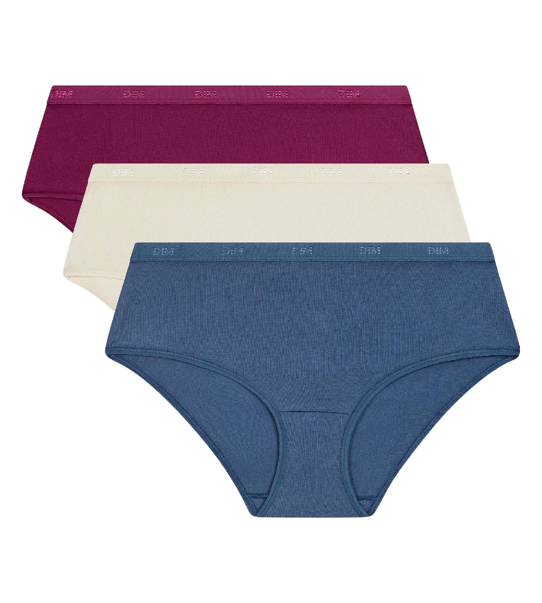 Lot de 3 boxers femme coton stretch Bleu Rouge Les Pockets Ecodim - Image 5