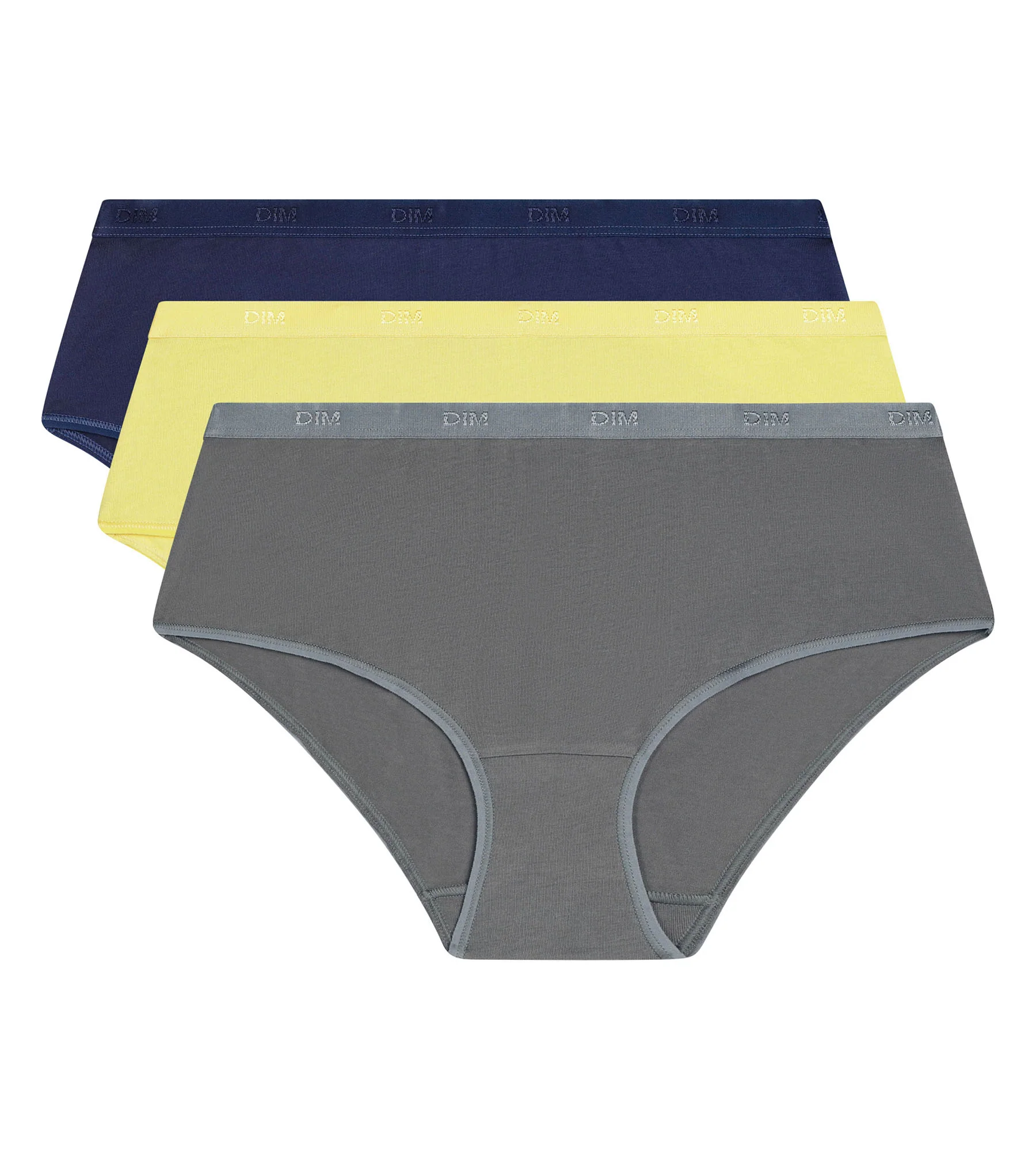 Lot de 3 boxers femme coton stretch Gris Jaune Les Pockets Ecodim - Image 5