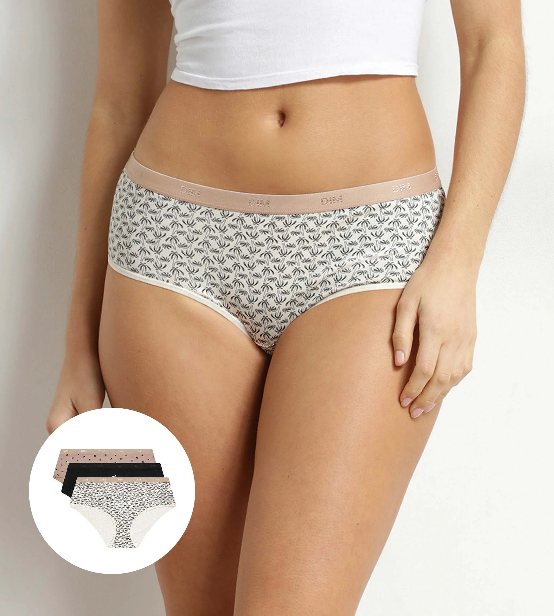 Lot de 3 boxers femme coton stretch motif palmier Les Pockets