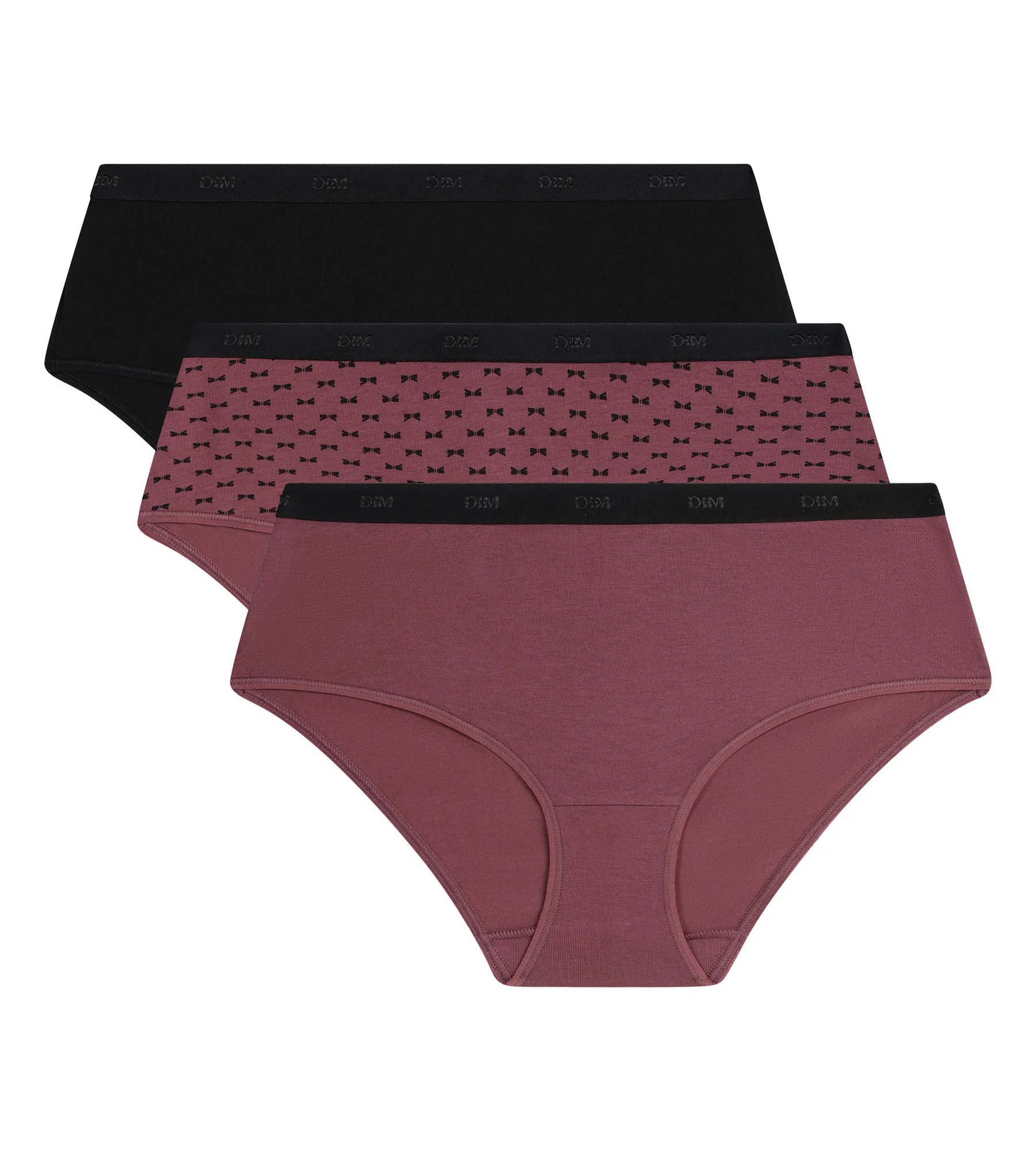 Lot de 3 boxers femme en coton stretch Noir Prune Les Pockets - Image 5