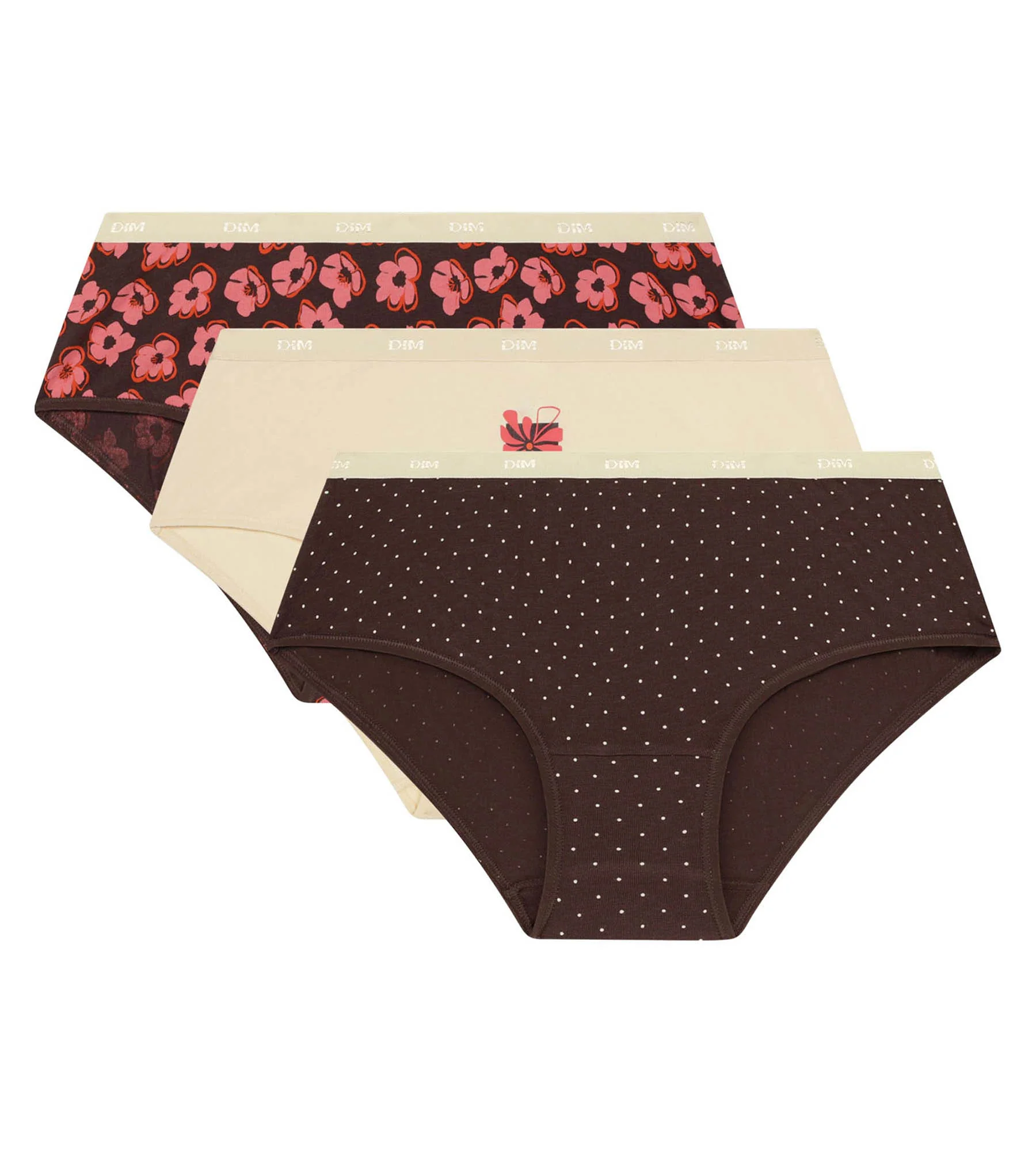 Lot de 3 boxers femme motifs rétro Rose Marron Les Pockets - Image 5