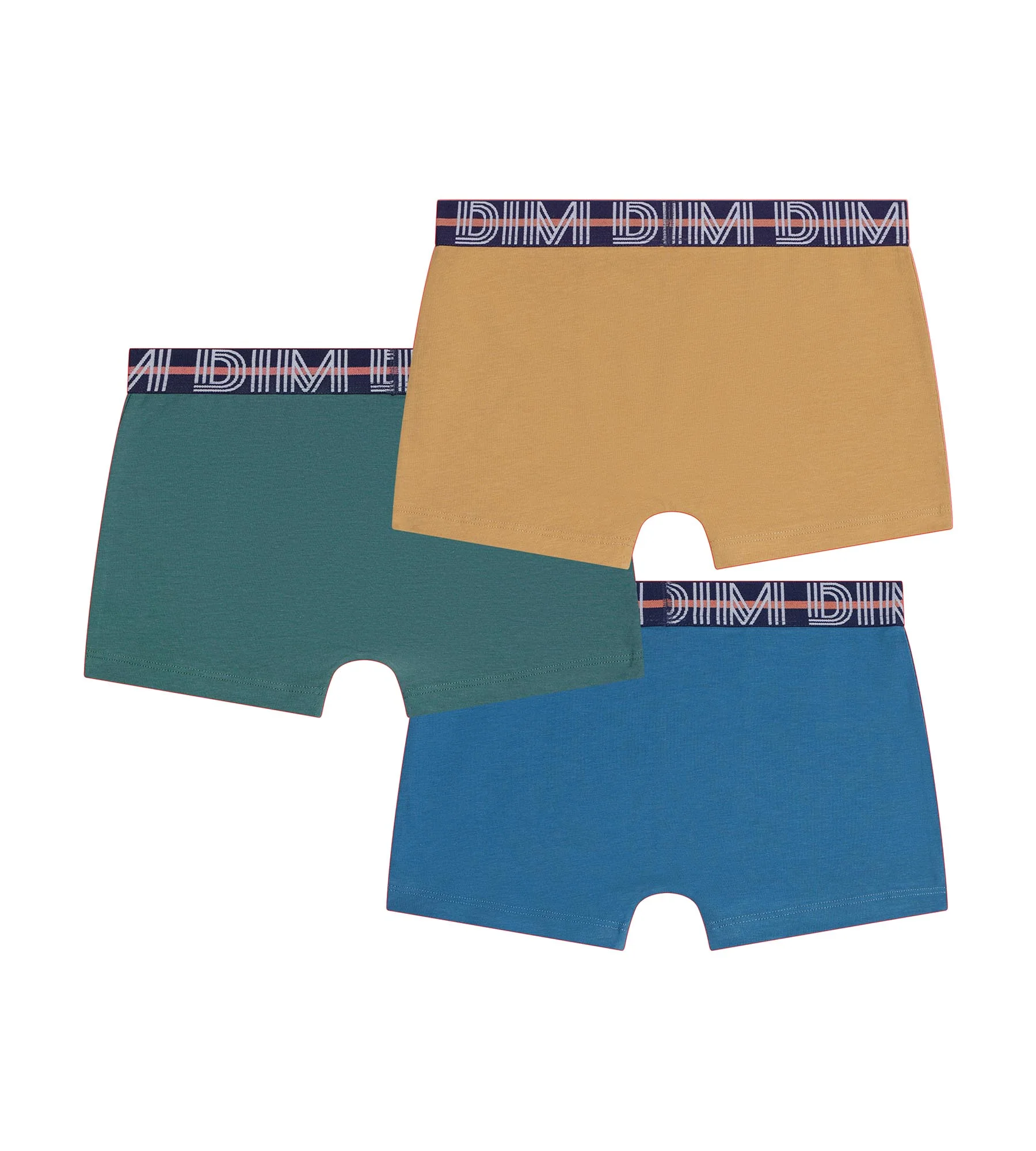 Lot de 3 boxers garçon Bleu Vert Jaune Coton Stretch Kids - Image 2