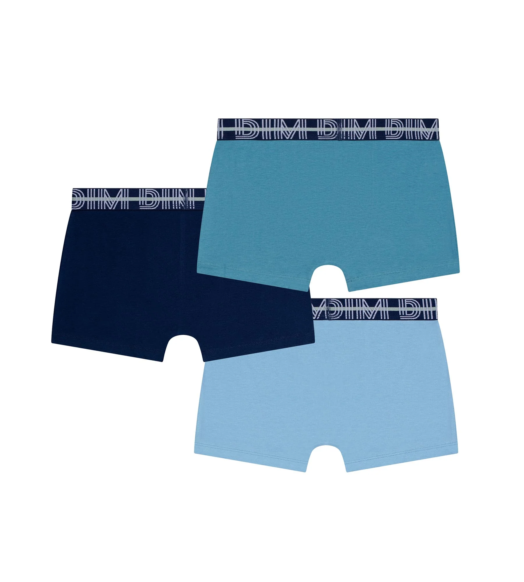 Lot de 3 boxers garçon coton stretch ceinture contrastée Adriatique EcoDim - Image 2
