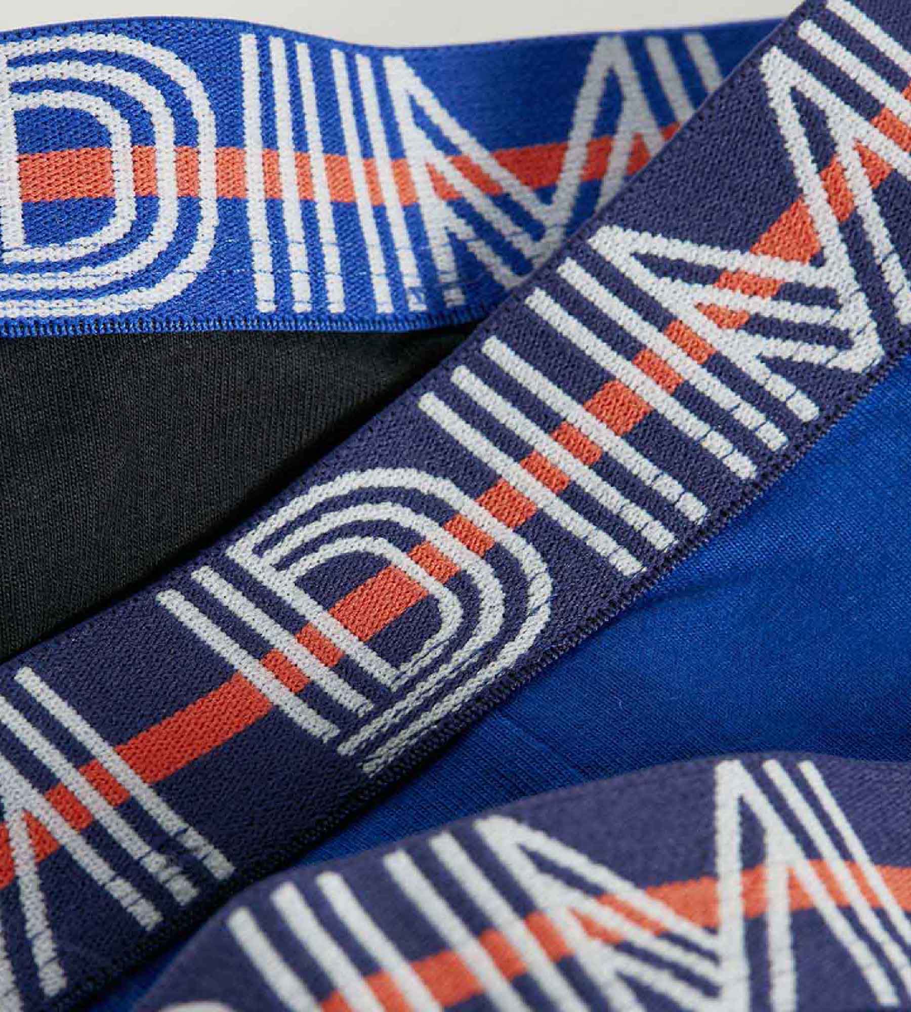 Lot de 3 boxers garçon coton stretch ceinture contrastée Bleu EcoDim - Image 3