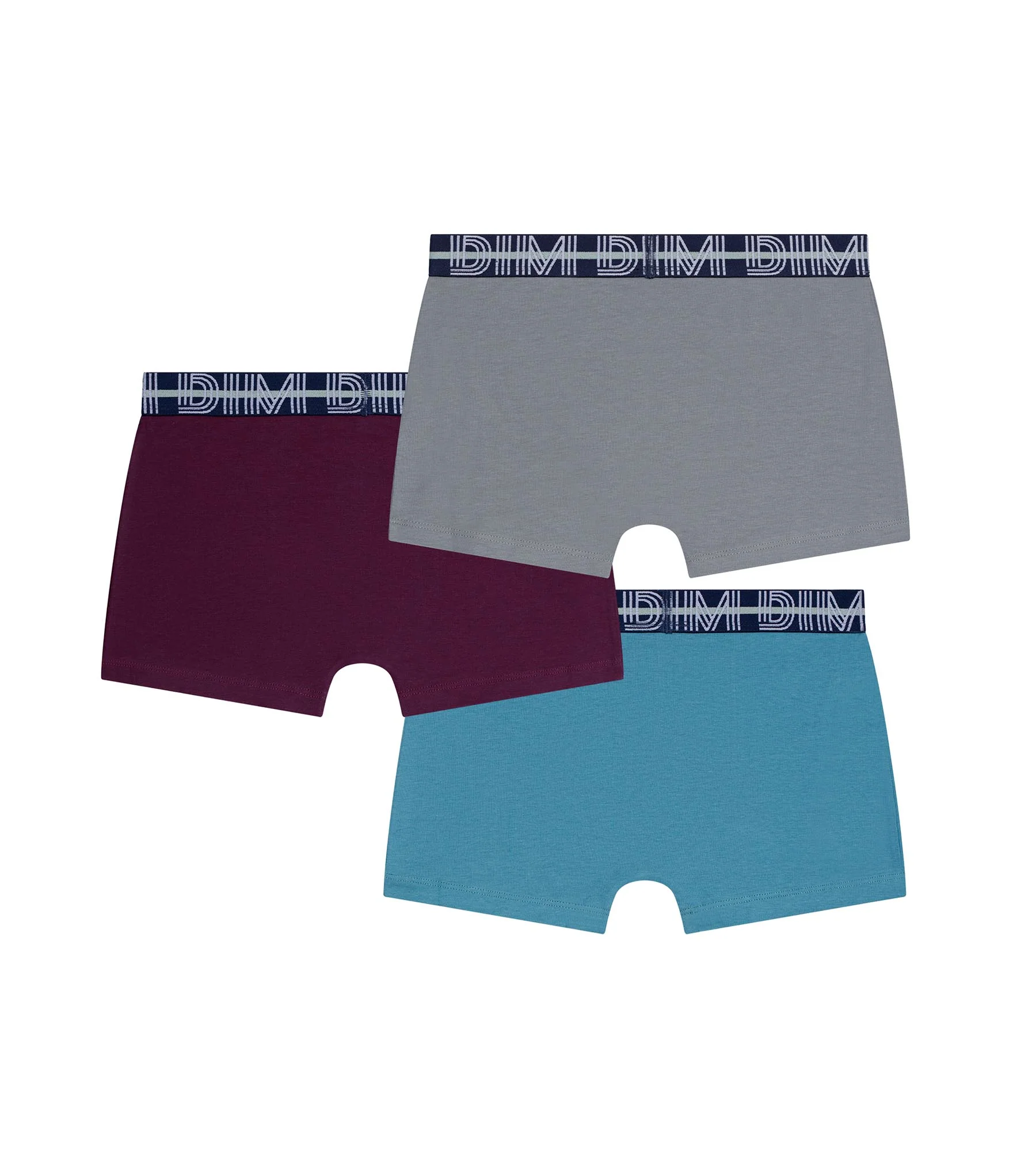 Lot de 3 boxers garçon coton stretch ceinture contrastée Carmin EcoDim - Image 2