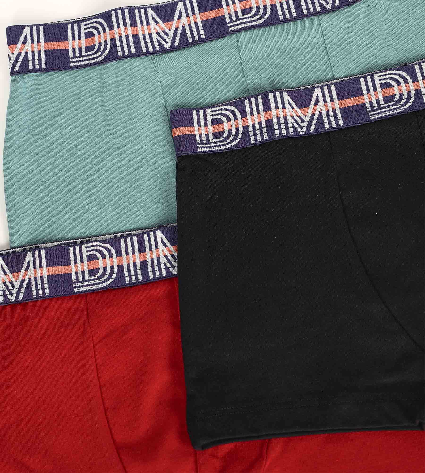 Lot de 3 boxers garçon en coton stretch Rouge Bleu Vert EcoDim Classic - Image 3
