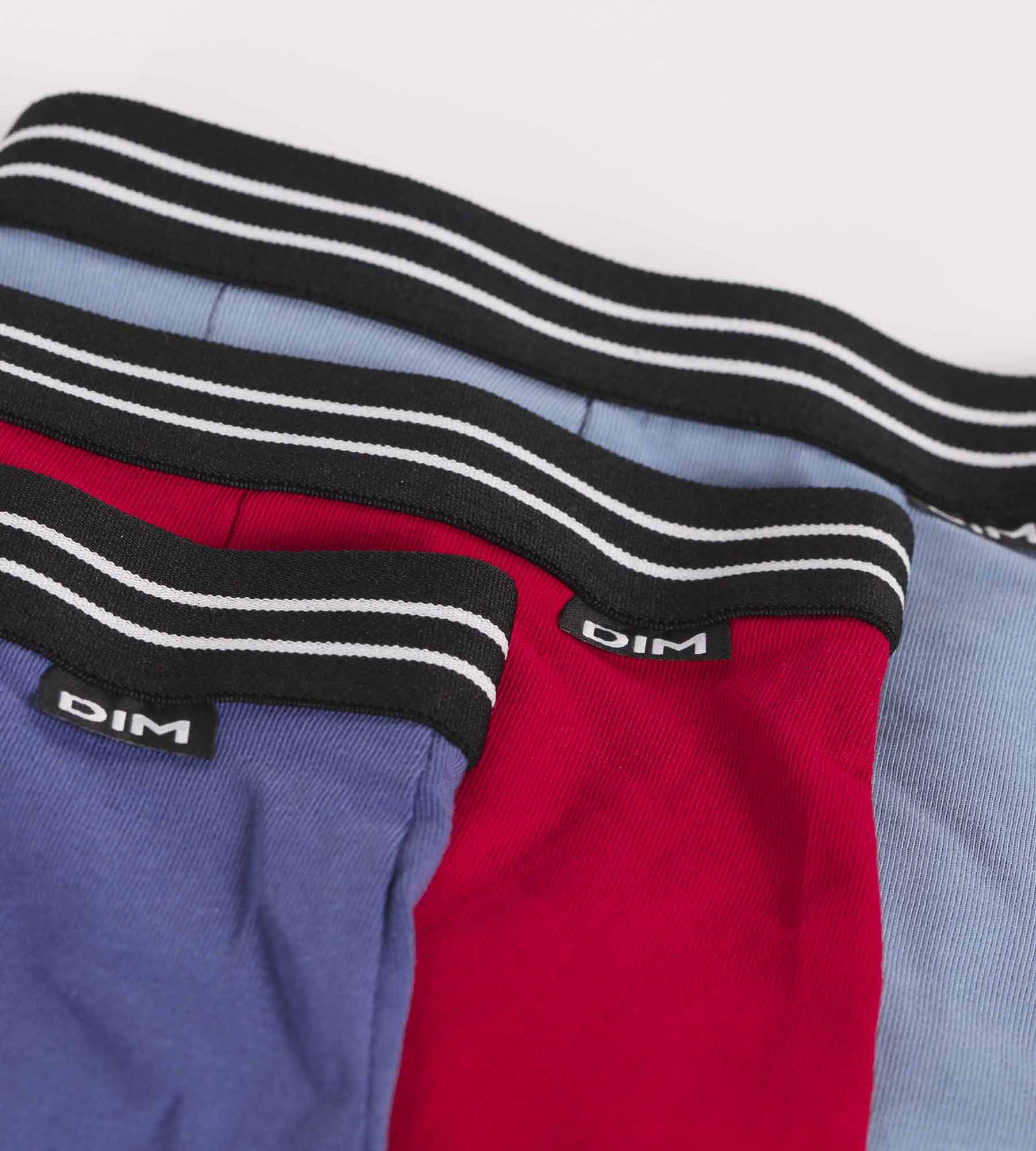 Lot de 3 boxers garçon en coton stretch Rouge Carmin Bleu Ecodim - Image 3
