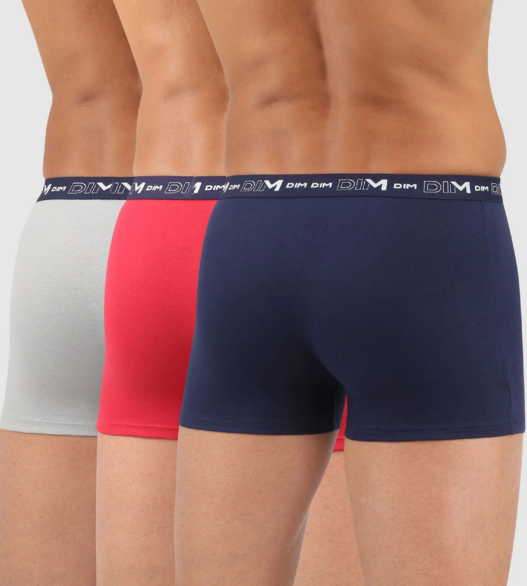 Lot de 3 boxers homme bleu denim rouge topaze acier Coton Stretch - Image 3