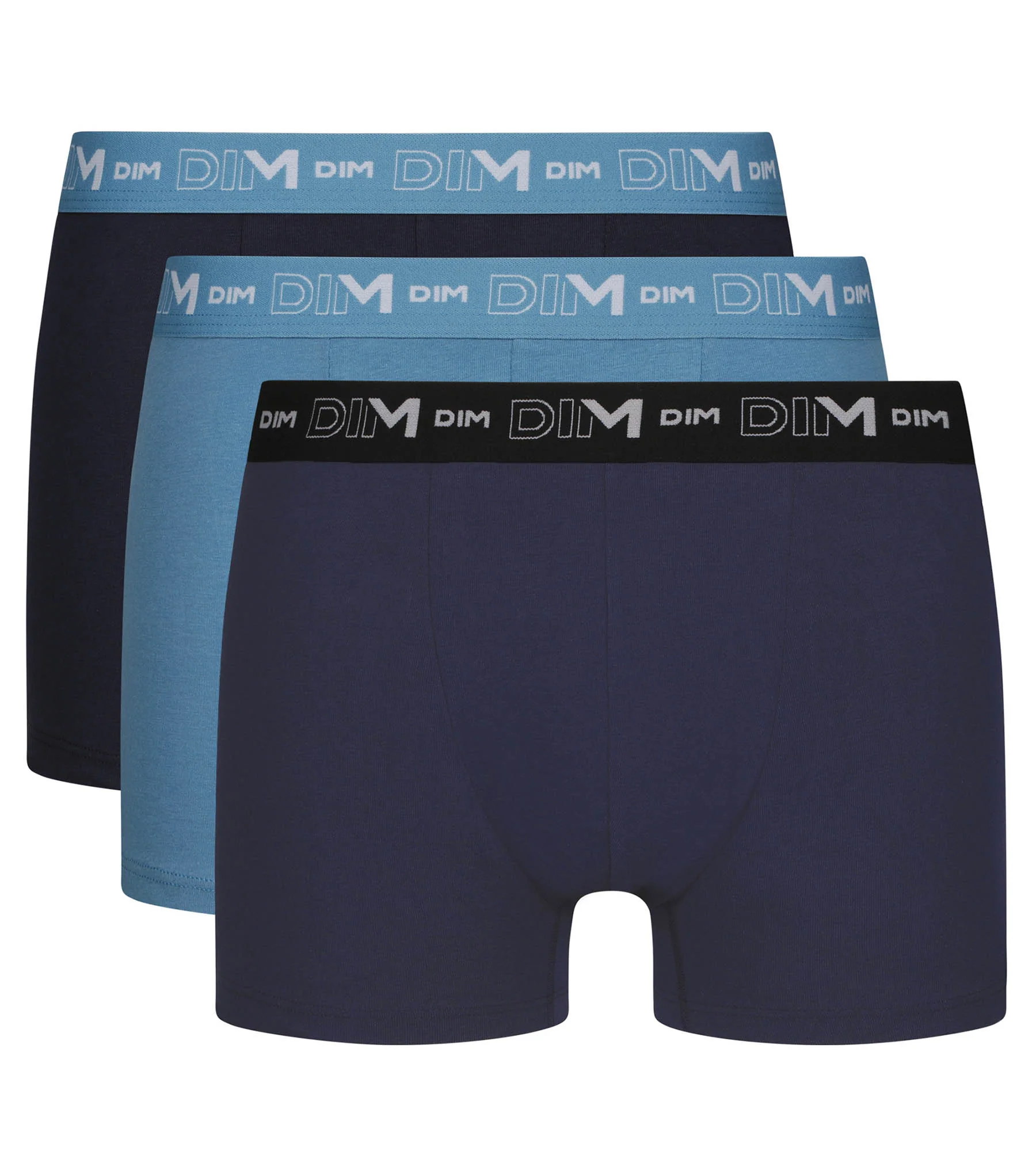 Lot de 3 boxers homme Bleu Riviera Denim Noir Dim Coton Stretch - Image 3