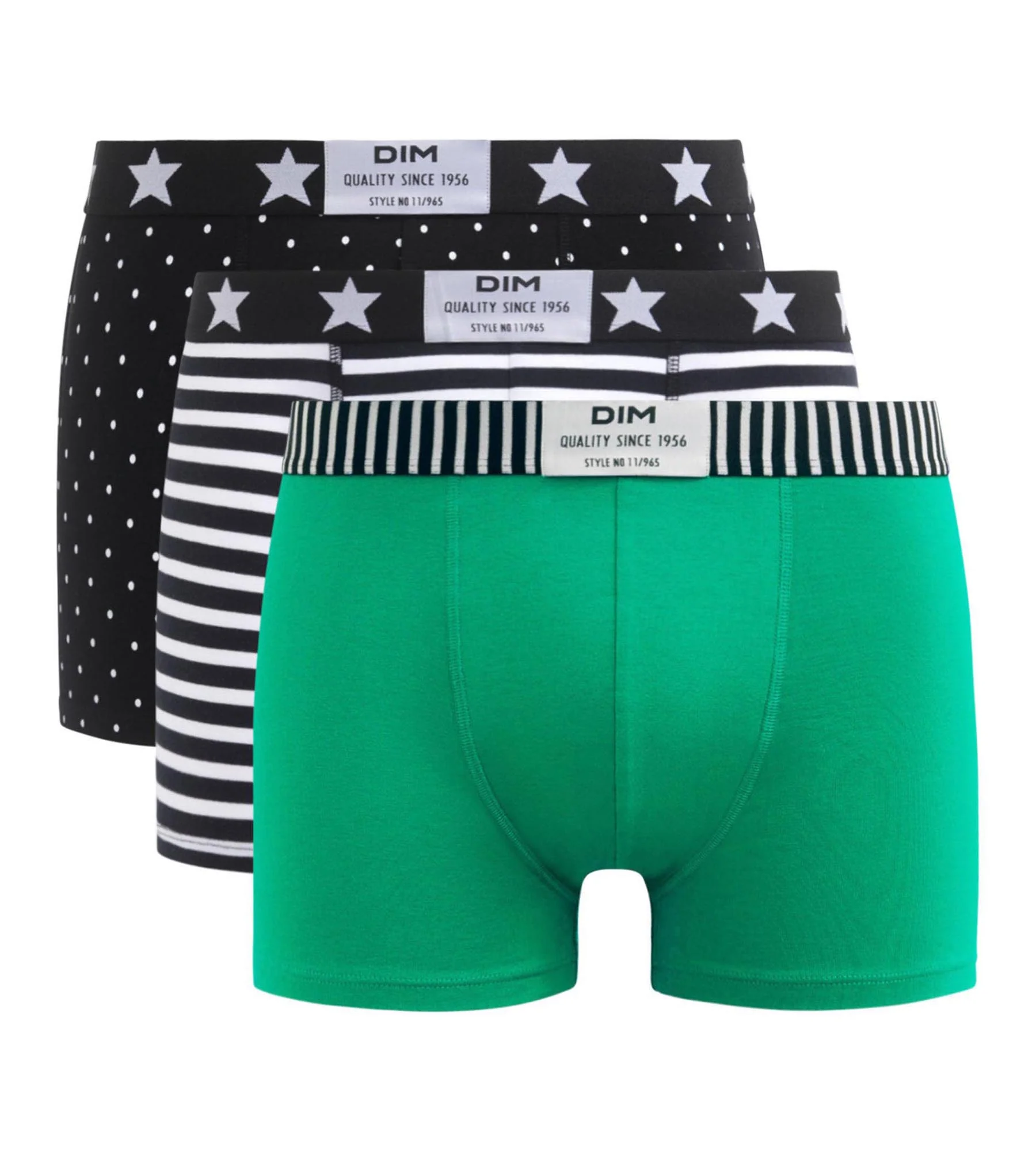 Lot de 3 boxers homme coton stretch à imprimés pois rayures Dim Vibes - Image 3