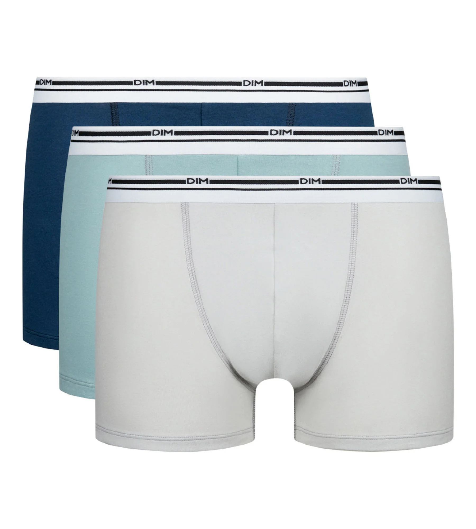 Lot de 3 boxers homme coton stretch Bleu Gris Classic Colors - Image 3
