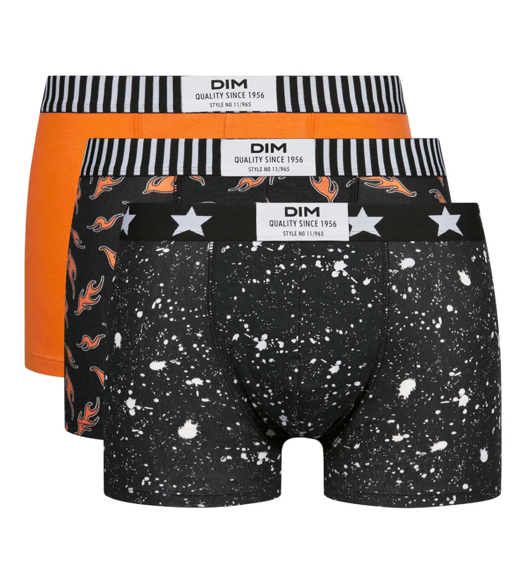 Lot de 3 boxers homme coton stretch motifs marbre et flammes Dim Vibes - Image 3