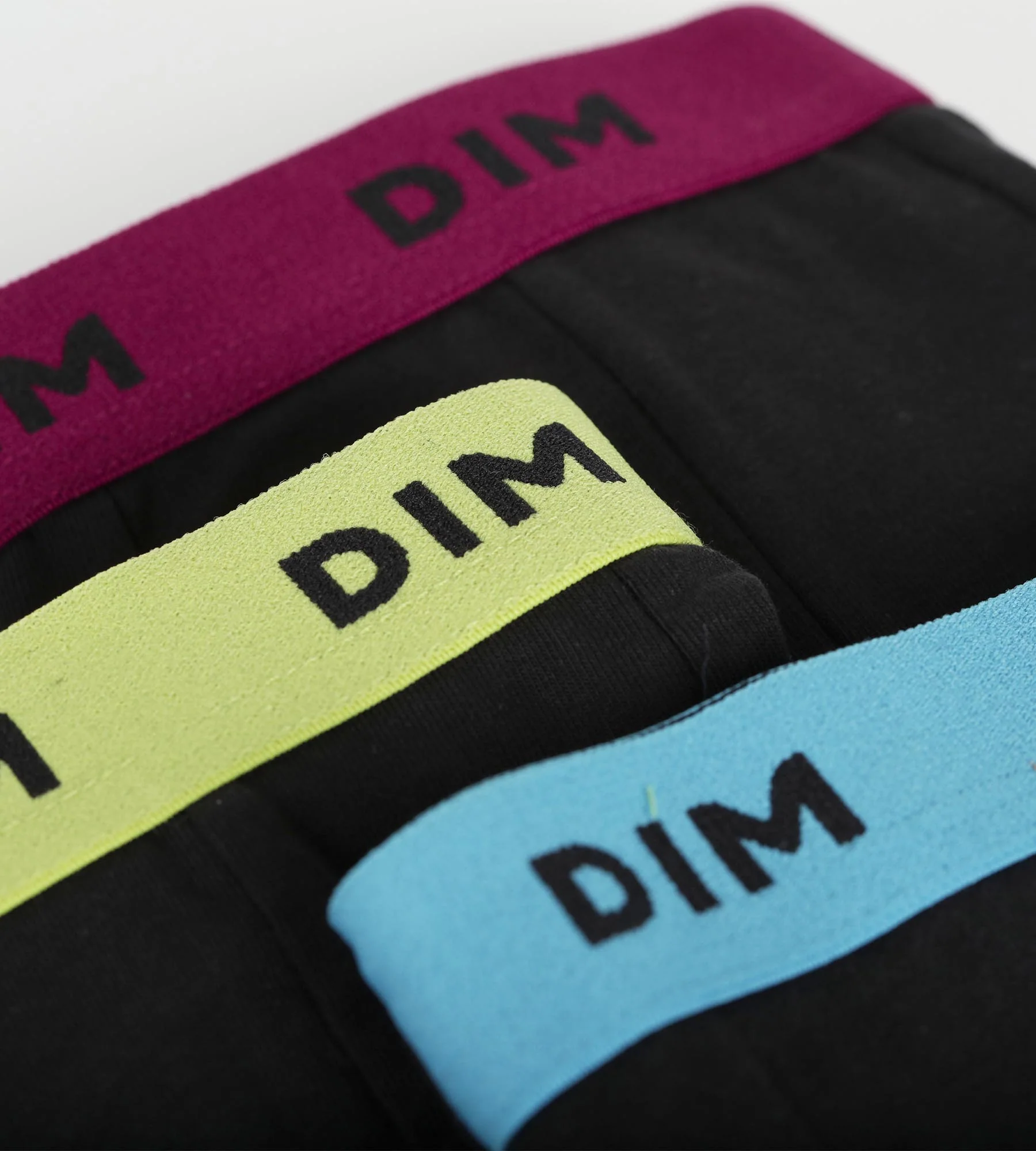 Lot de 3 boxers homme coton stretch noir ceinture colorée Bleu Citron Mix & Colors - Image 3