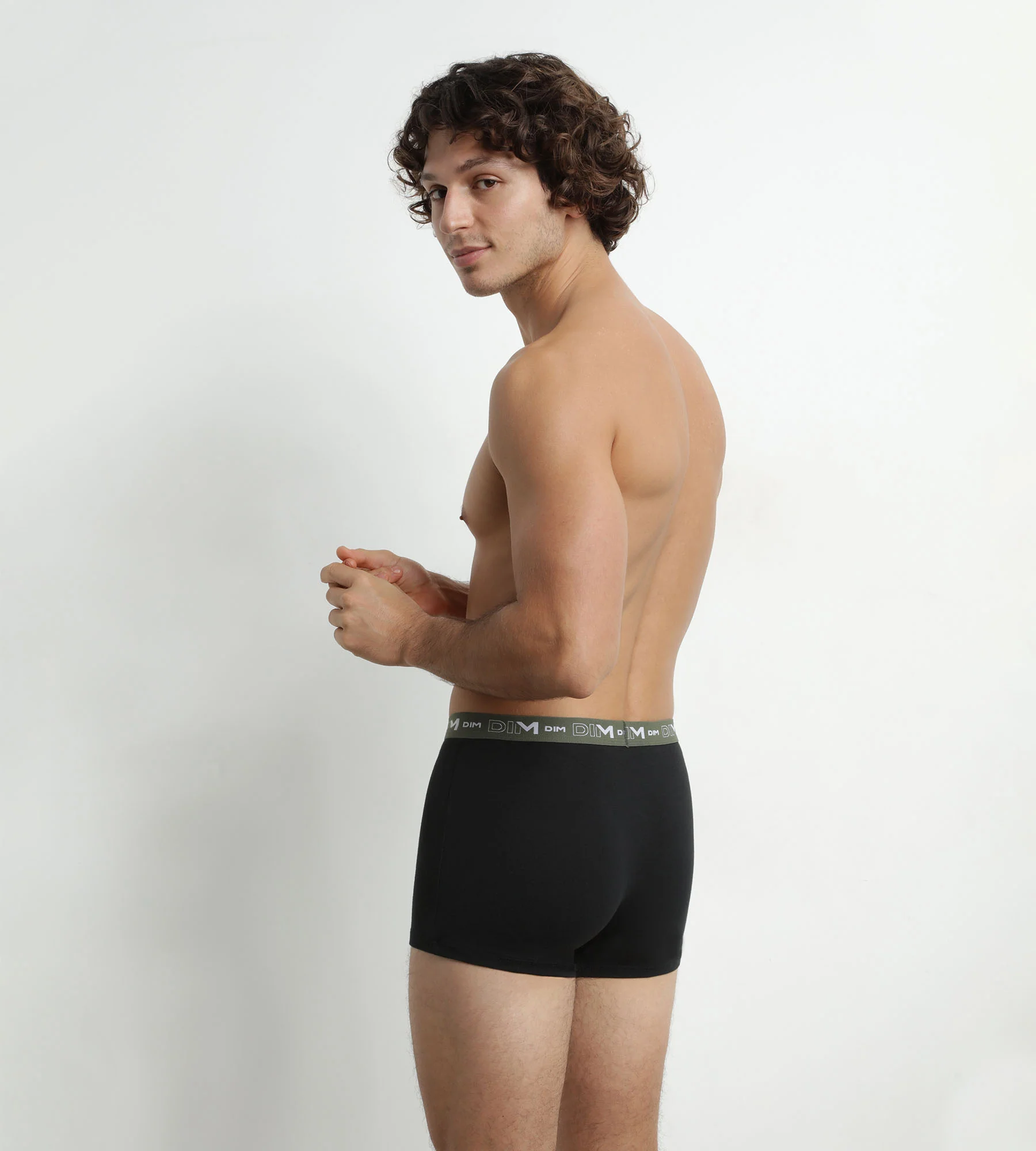 Lot de 3 boxers homme en coton Bleu Orange Dim Coton Stretch - Image 2
