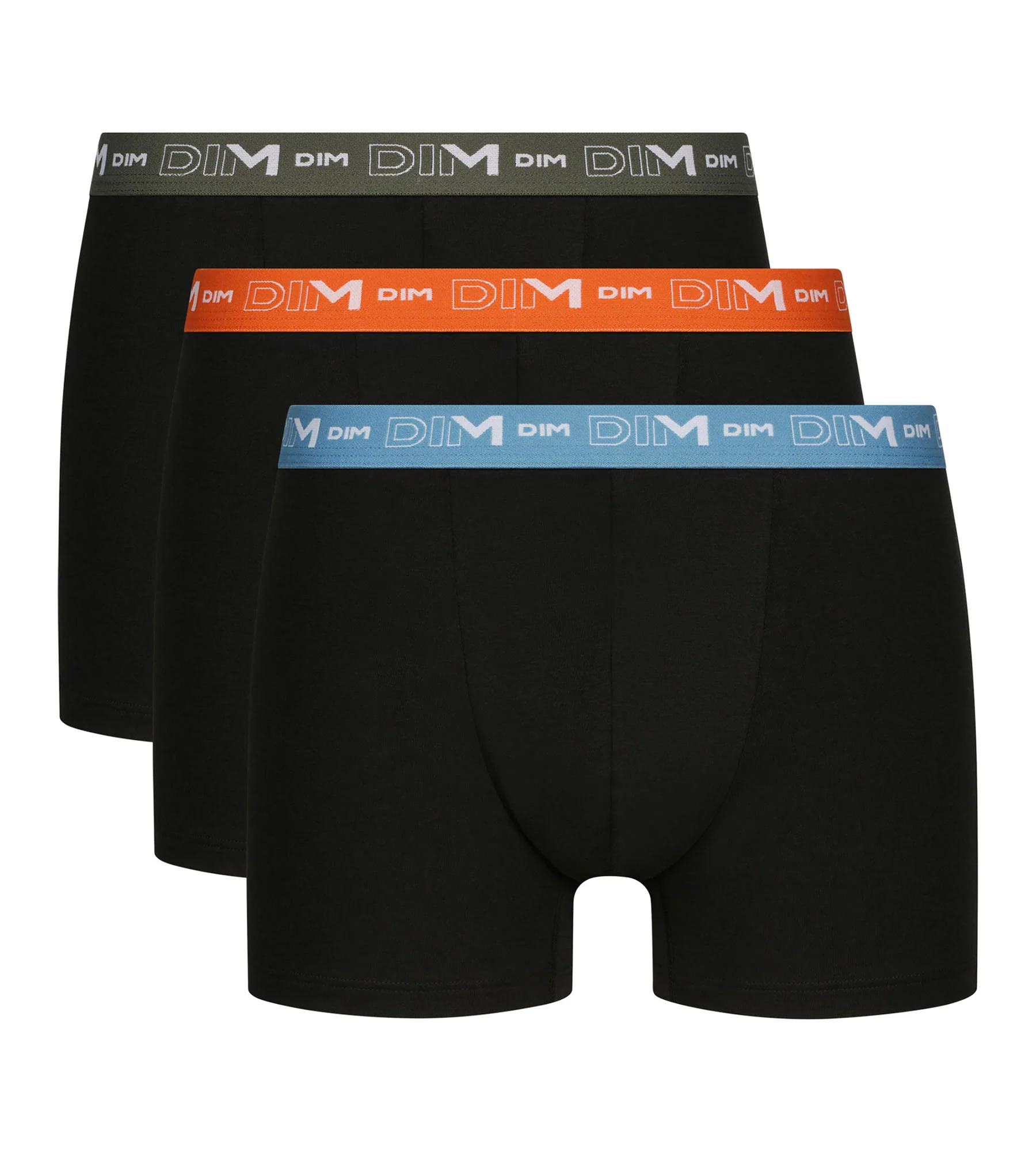 Lot de 3 boxers homme en coton Bleu Orange Dim Coton Stretch - Image 3