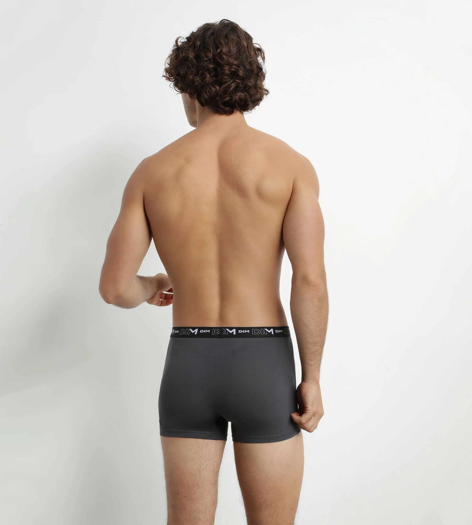 Lot de 3 boxers homme en coton Noir Gris Dim Coton Stretch - Image 2