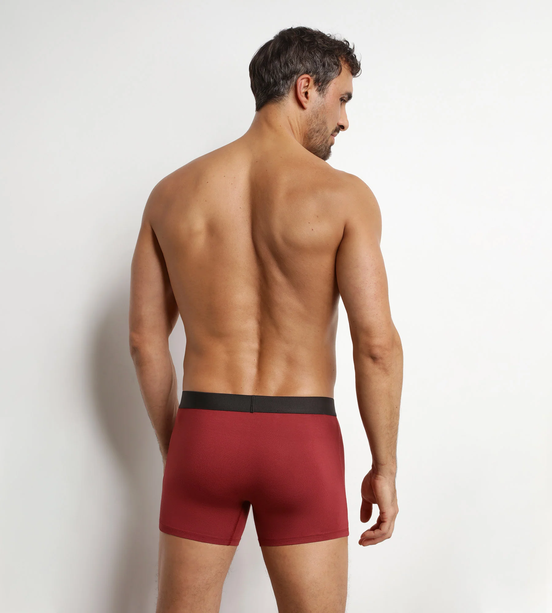Lot de 3 boxers homme en coton Noir Kaki Rouge Ultra doux - Image 2