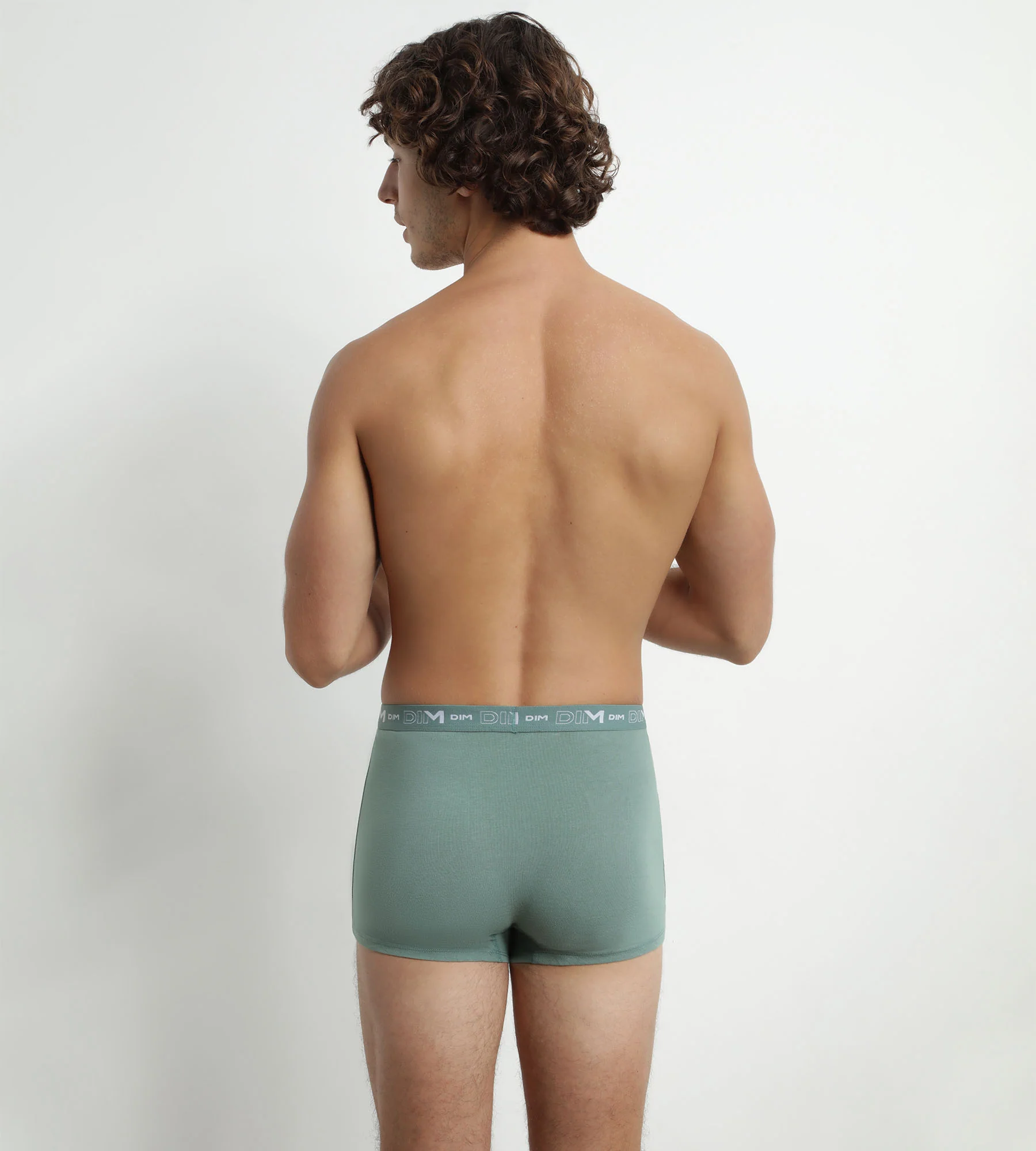 Lot de 3 boxers homme en coton Noir Vert Dim Coton Stretch - Image 2