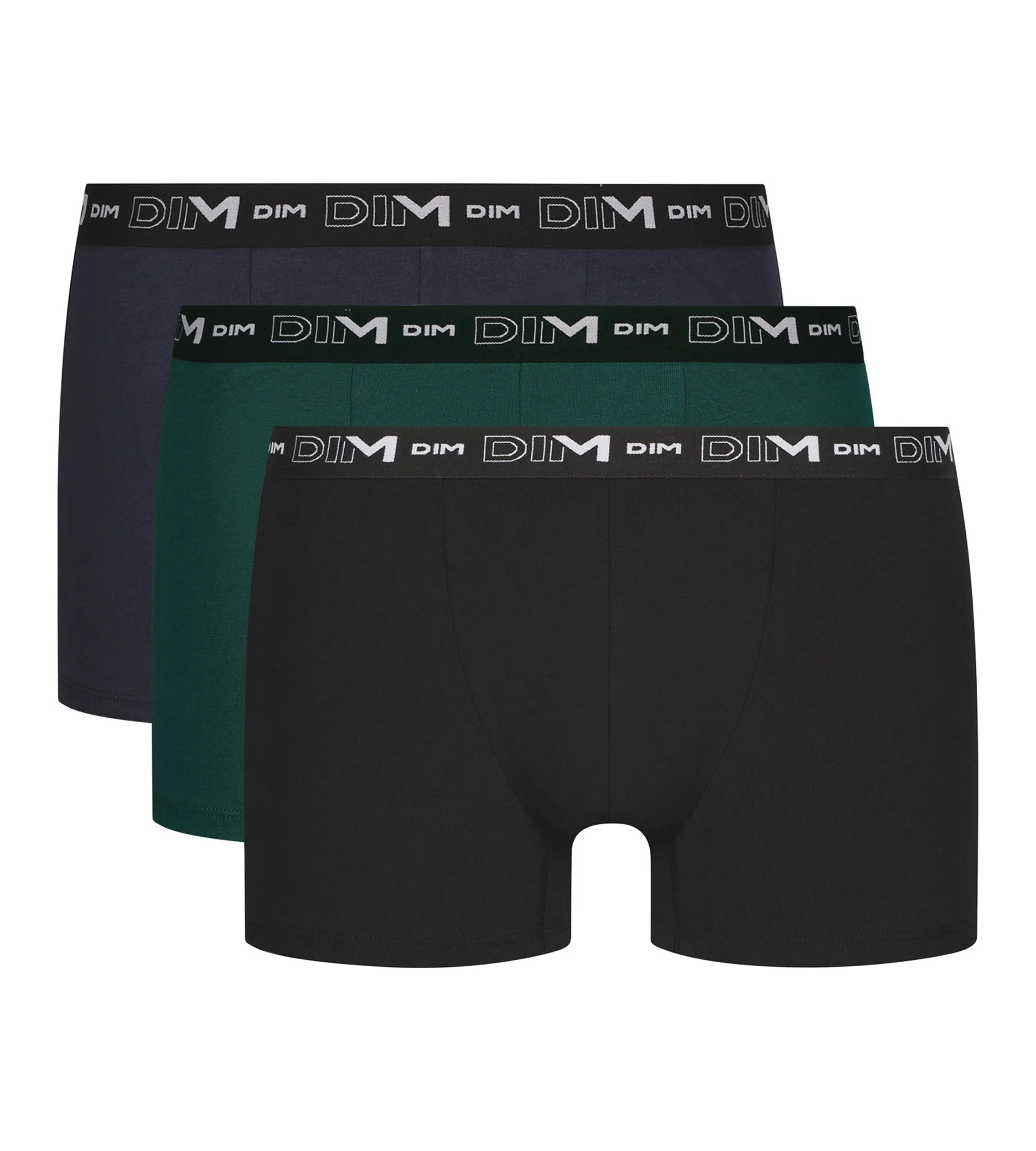 Lot de 3 boxers homme en coton Vert Bleu Dim Coton Stretch - Image 3