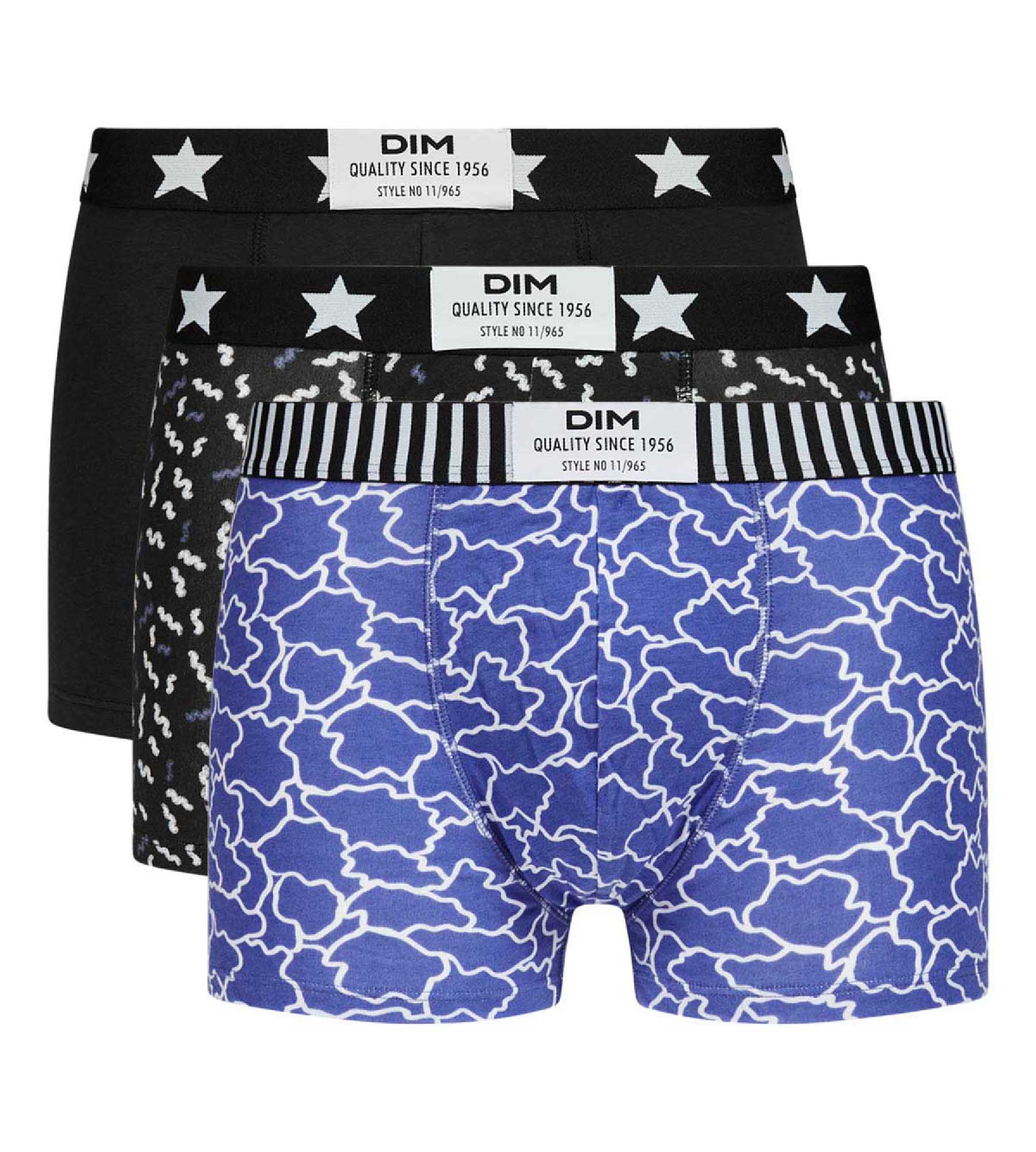 Lot de 3 boxers homme motifs Nuages Bleu Noir Dim Vibes - Image 3