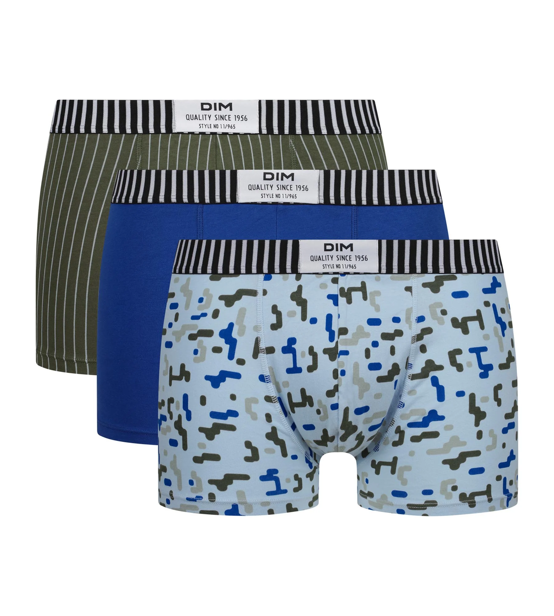 Lot de 3 boxers homme Noir Bleu Kaki Dim Vibes - Image 3