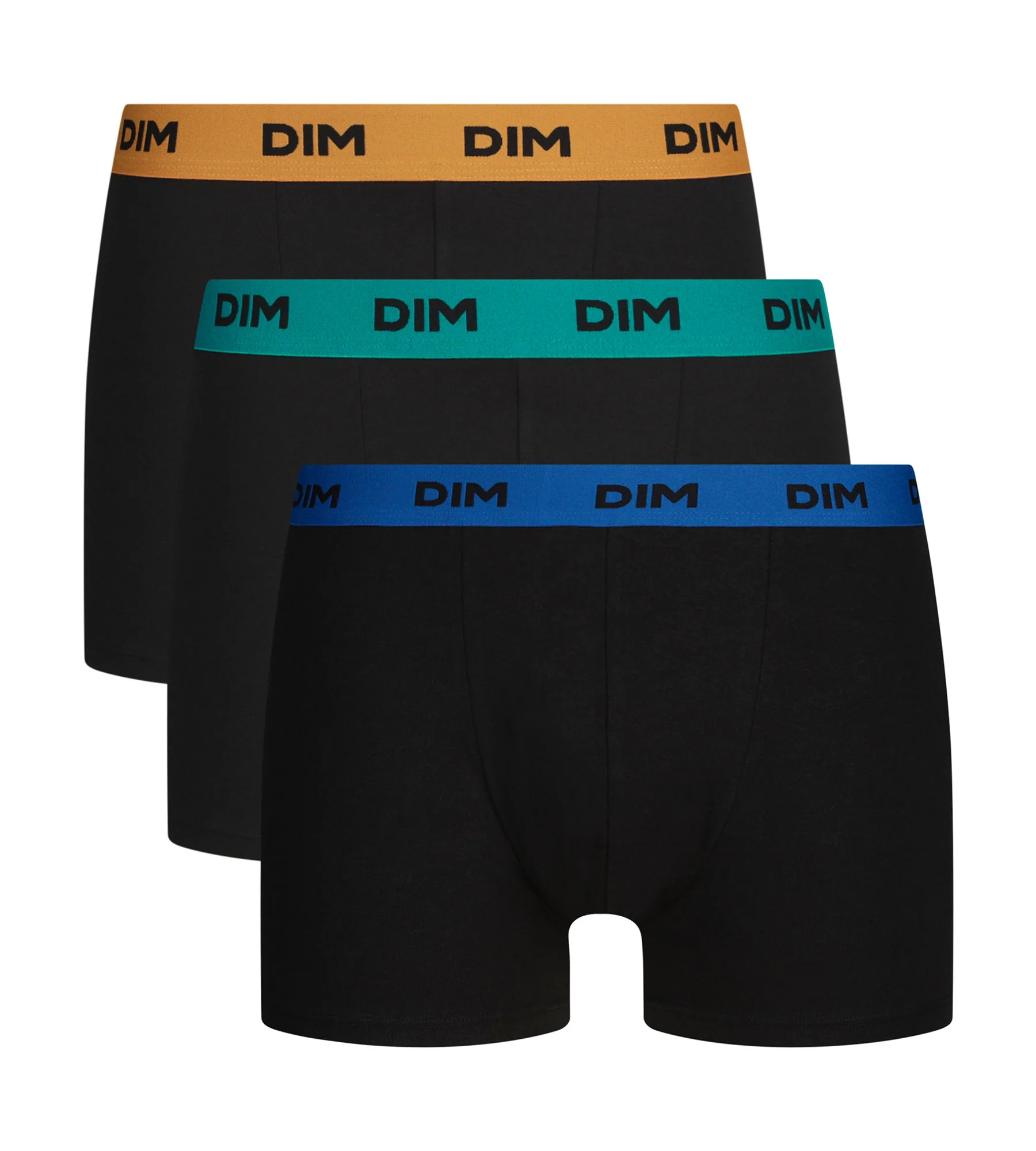 Lot de 3 boxers homme noir ceinture colorée Caméléon Mix & Colors - Image 3