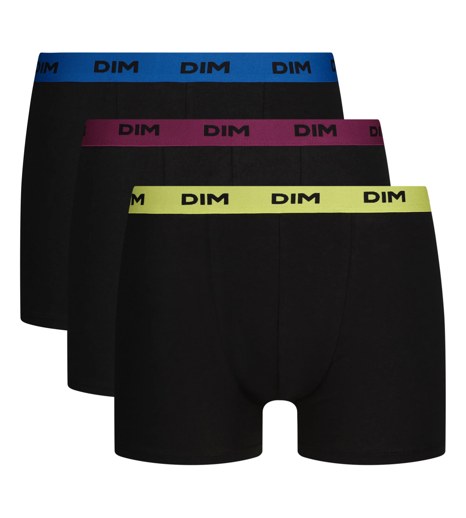 Lot de 3 boxers homme noir ceinture colorée Magenta Mix & Colors - Image 3