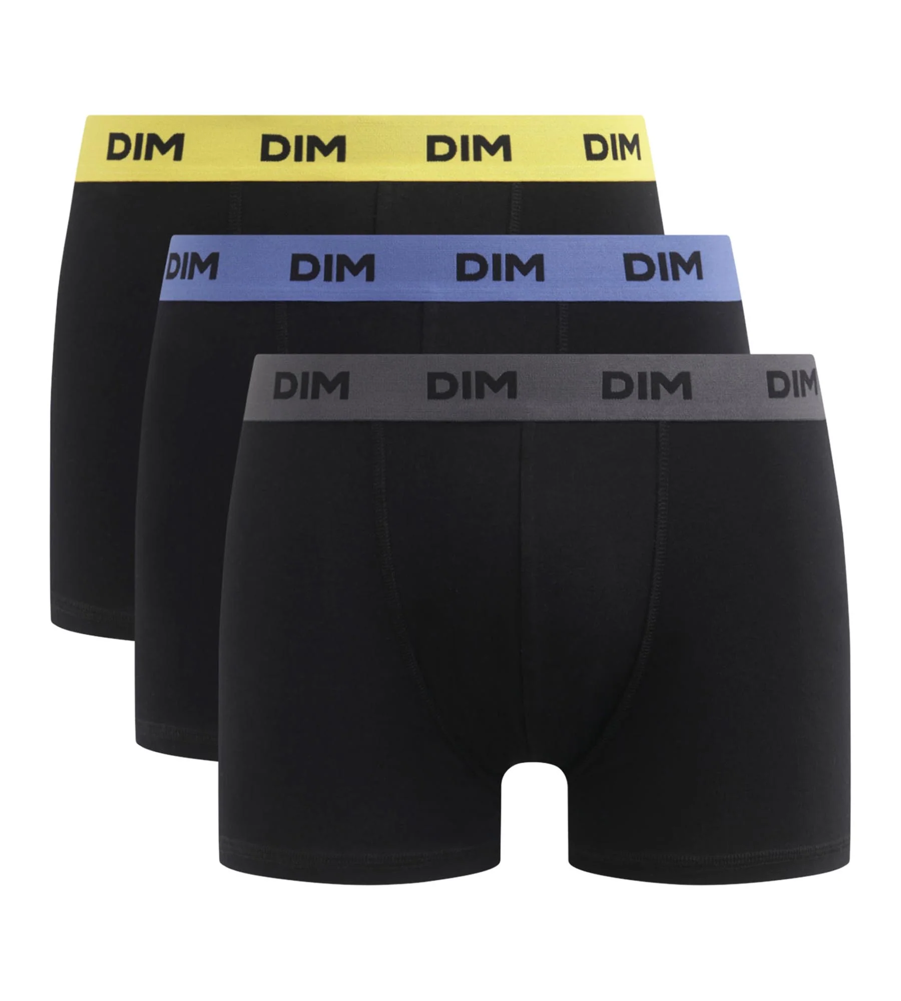Lot de 3 boxers homme noir ceinture colorée Mimosa Lila Mix & Colors - Image 3