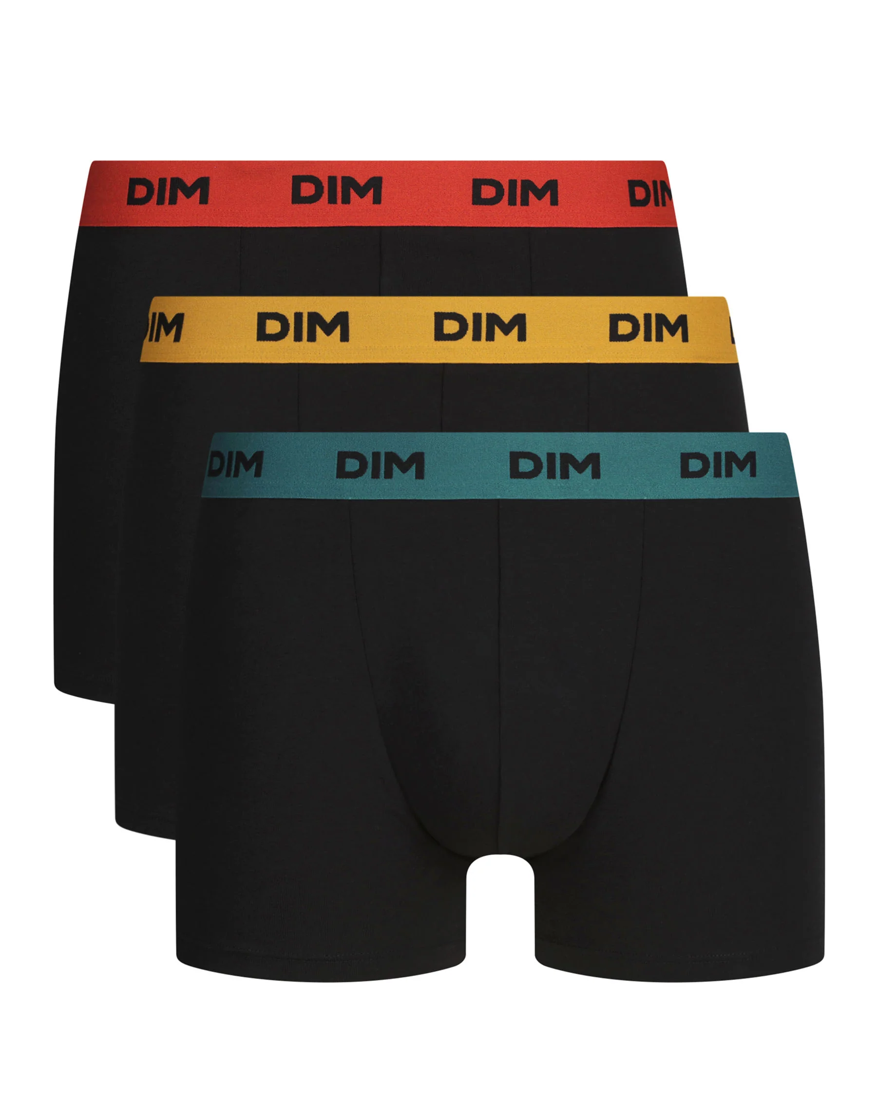 Lot de 3 boxers homme noir ceinture colorée Safran Mix & Colors - Image 3